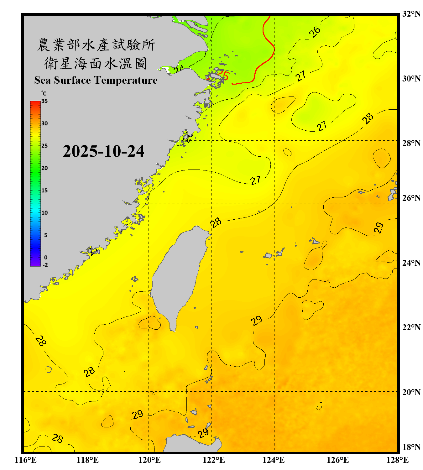 domain-taiwan_20251024090000-JPL-L4_GHRSST-SSTfnd-MUR-GLOB-v02.0-fv04.1.nc_contour