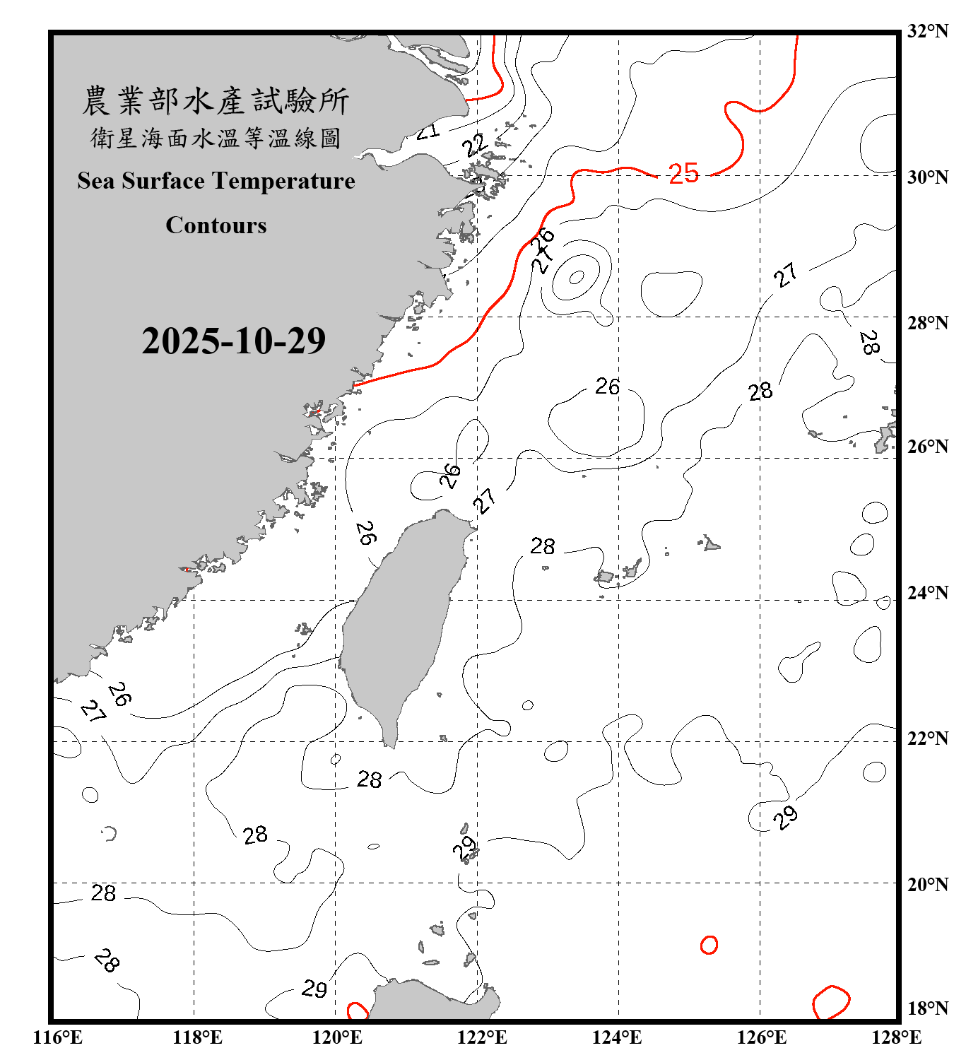 domain-taiwan_20251029090000-JPL-L4_GHRSST-SSTfnd-MUR-GLOB-v02.0-fv04.1.nc_contour