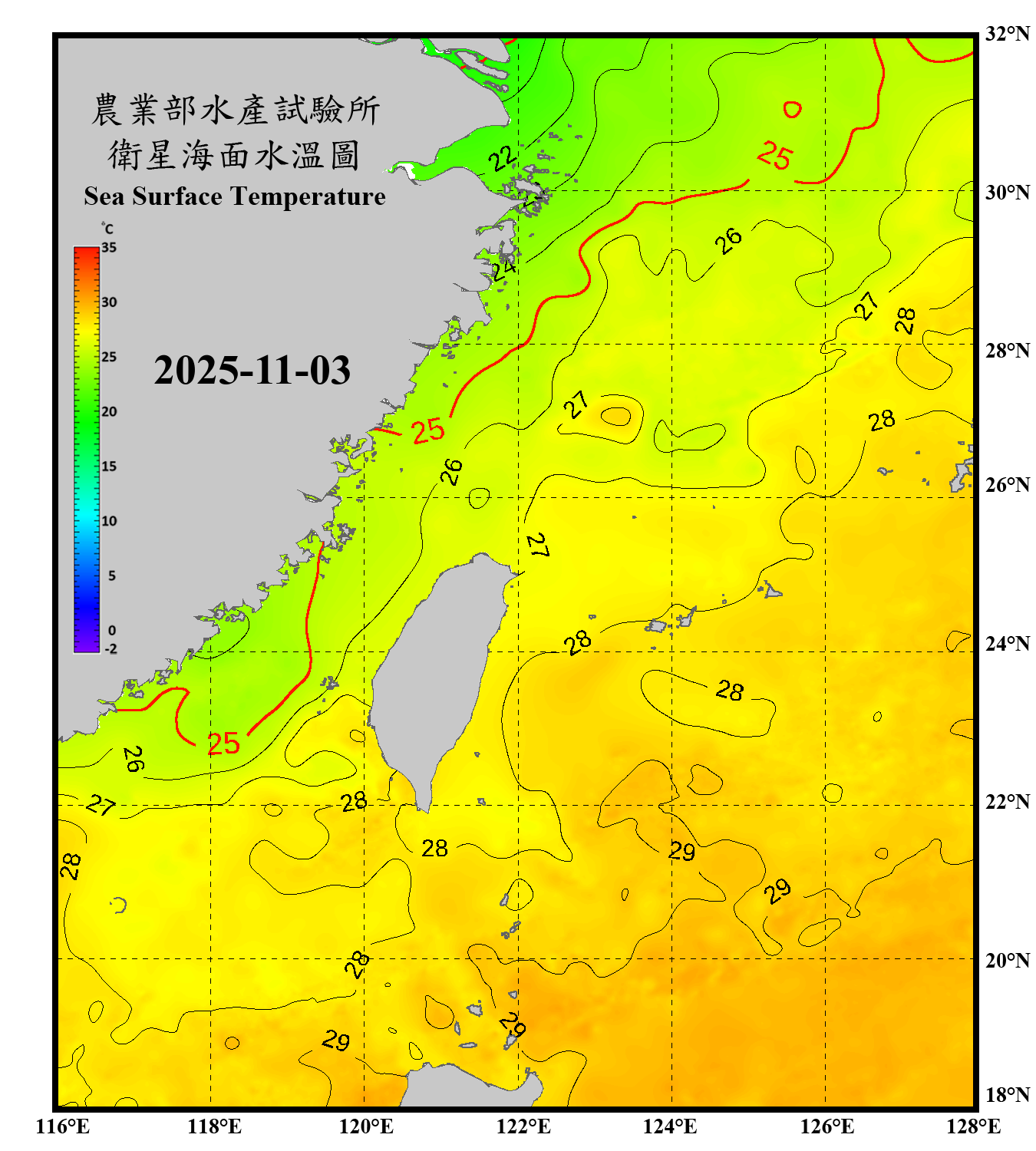 domain-taiwan_20251103090000-JPL-L4_GHRSST-SSTfnd-MUR-GLOB-v02.0-fv04.1.nc_contour