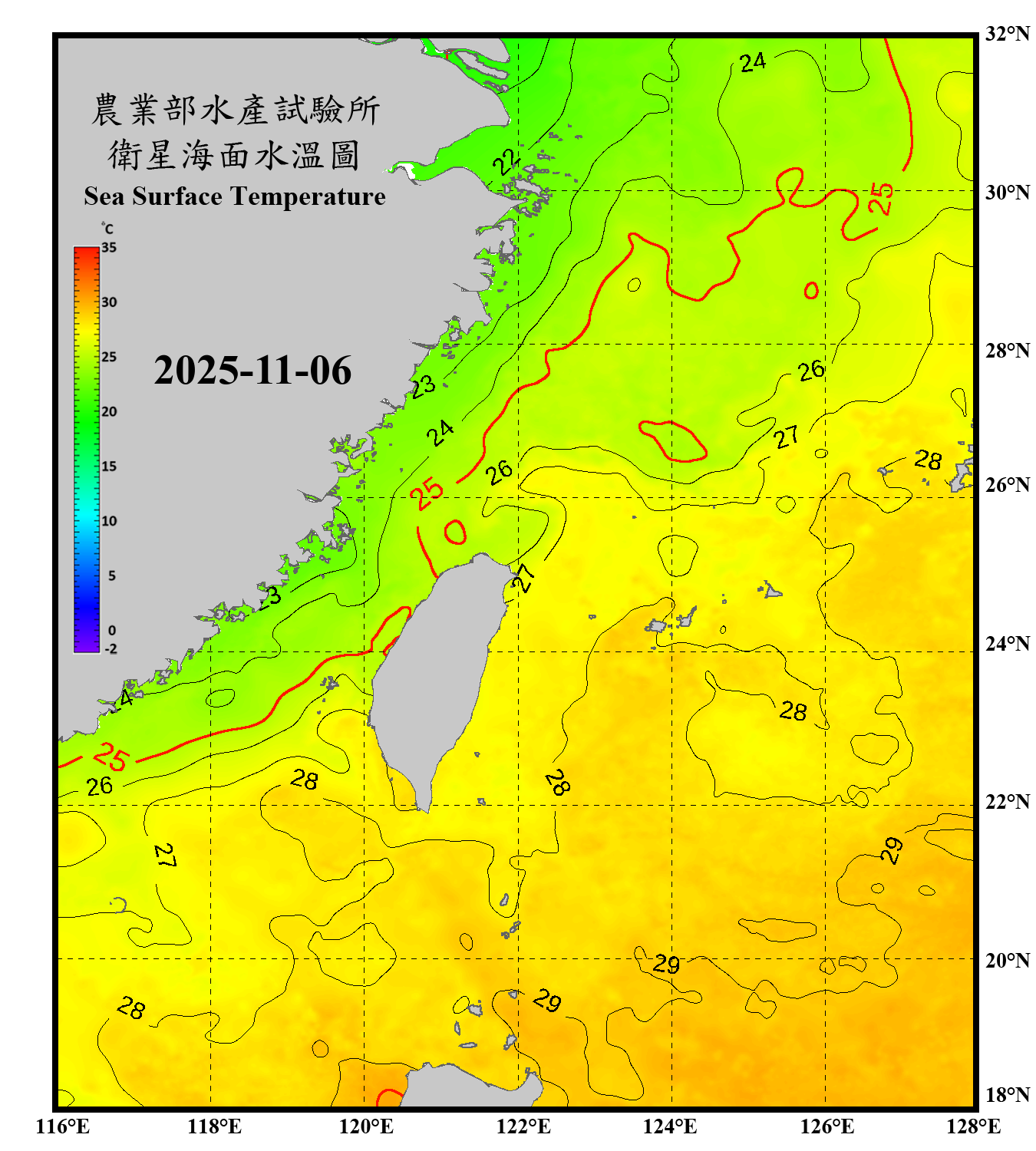 domain-taiwan_20251106090000-JPL-L4_GHRSST-SSTfnd-MUR-GLOB-v02.0-fv04.1.nc_contour