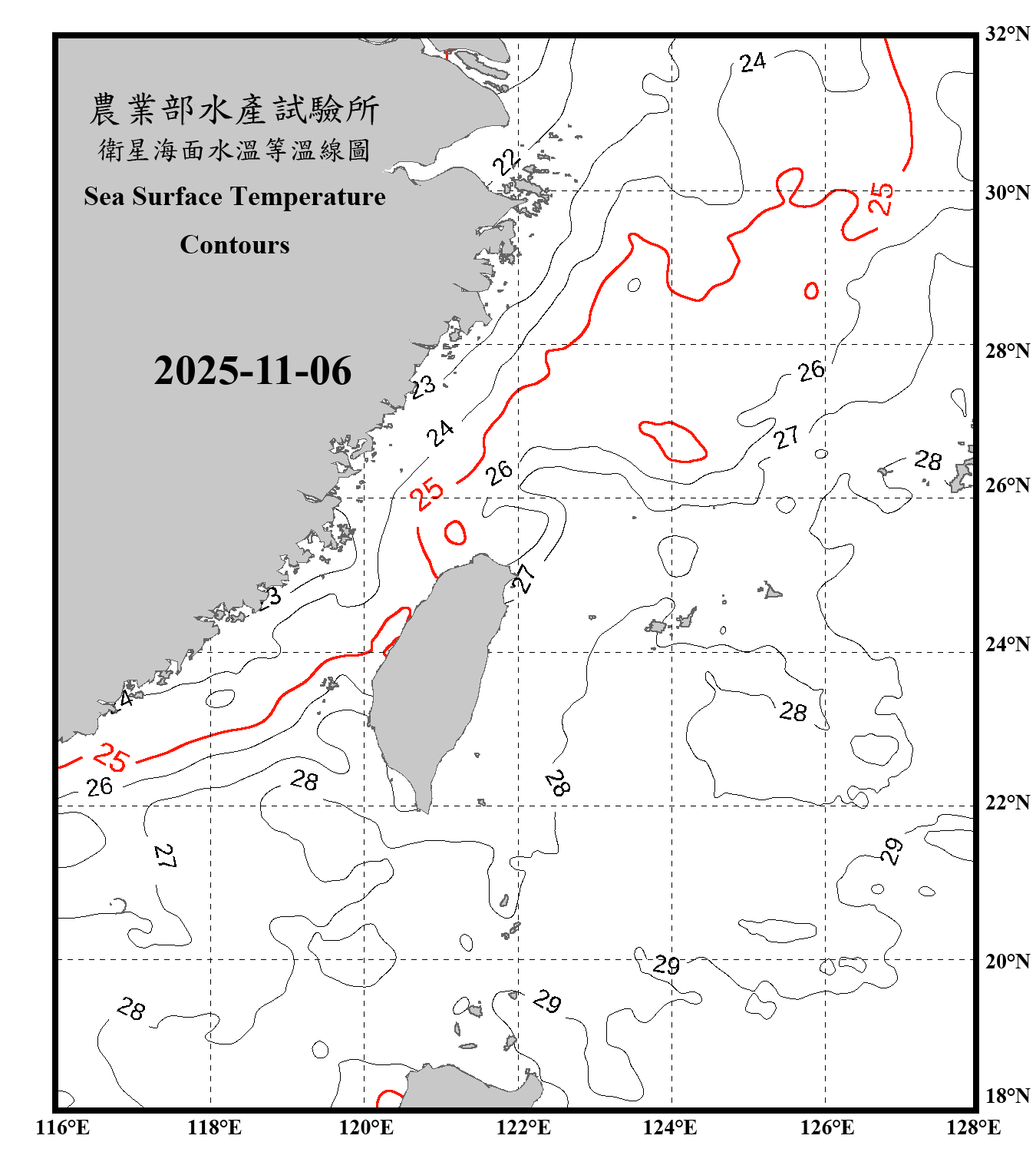 domain-taiwan_20251106090000-JPL-L4_GHRSST-SSTfnd-MUR-GLOB-v02.0-fv04.1.nc_contour