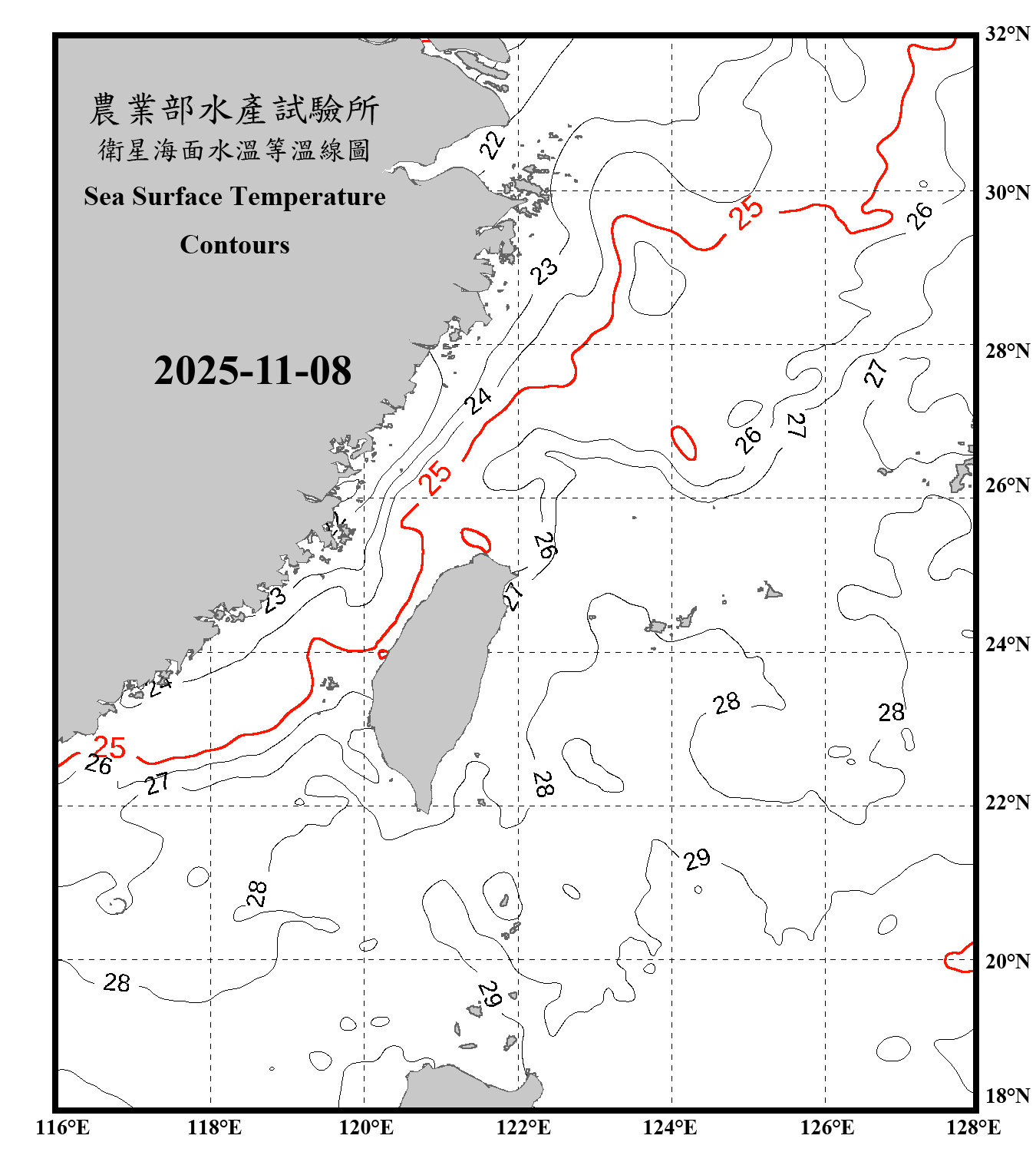 domain-taiwan_20251108090000-JPL-L4_GHRSST-SSTfnd-MUR-GLOB-v02.0-fv04.1.nc_contour_only