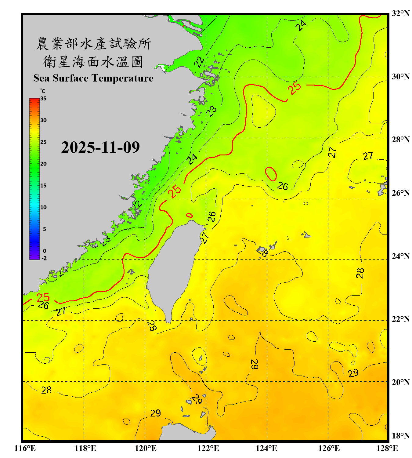 domain-taiwan_20251109090000-JPL-L4_GHRSST-SSTfnd-MUR-GLOB-v02.0-fv04.1.nc_contour