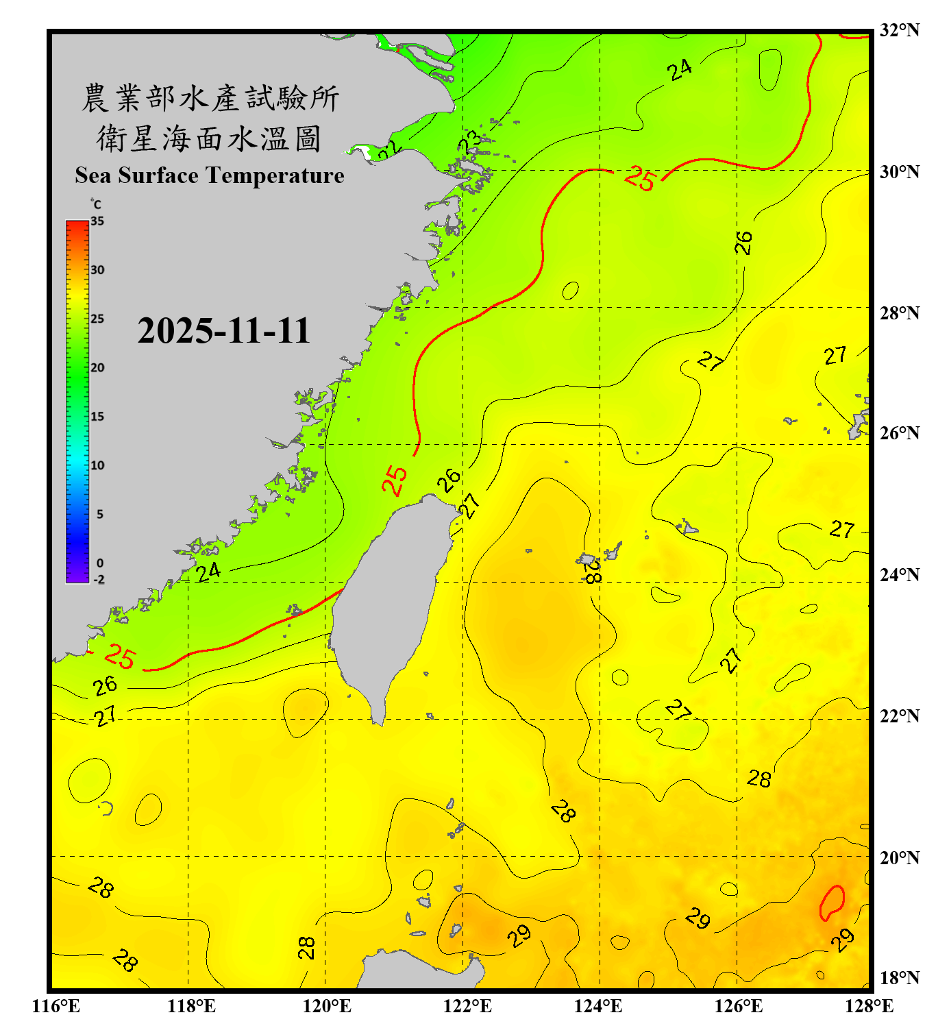 domain-taiwan_20251111090000-JPL-L4_GHRSST-SSTfnd-MUR-GLOB-v02.0-fv04.1.nc_contour
