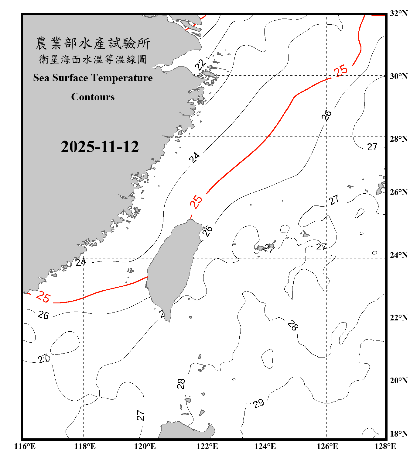domain-taiwan_20251112090000-JPL-L4_GHRSST-SSTfnd-MUR-GLOB-v02.0-fv04.1.nc_contour_only