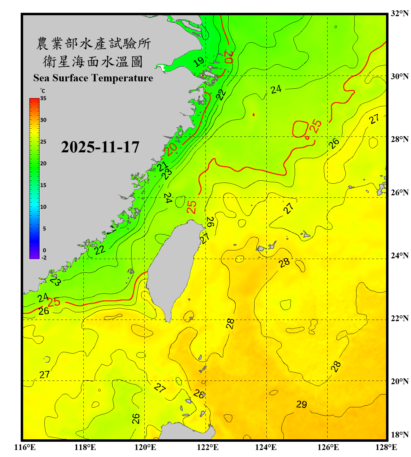 domain-taiwan_20251117090000-JPL-L4_GHRSST-SSTfnd-MUR-GLOB-v02.0-fv04.1.nc_contour