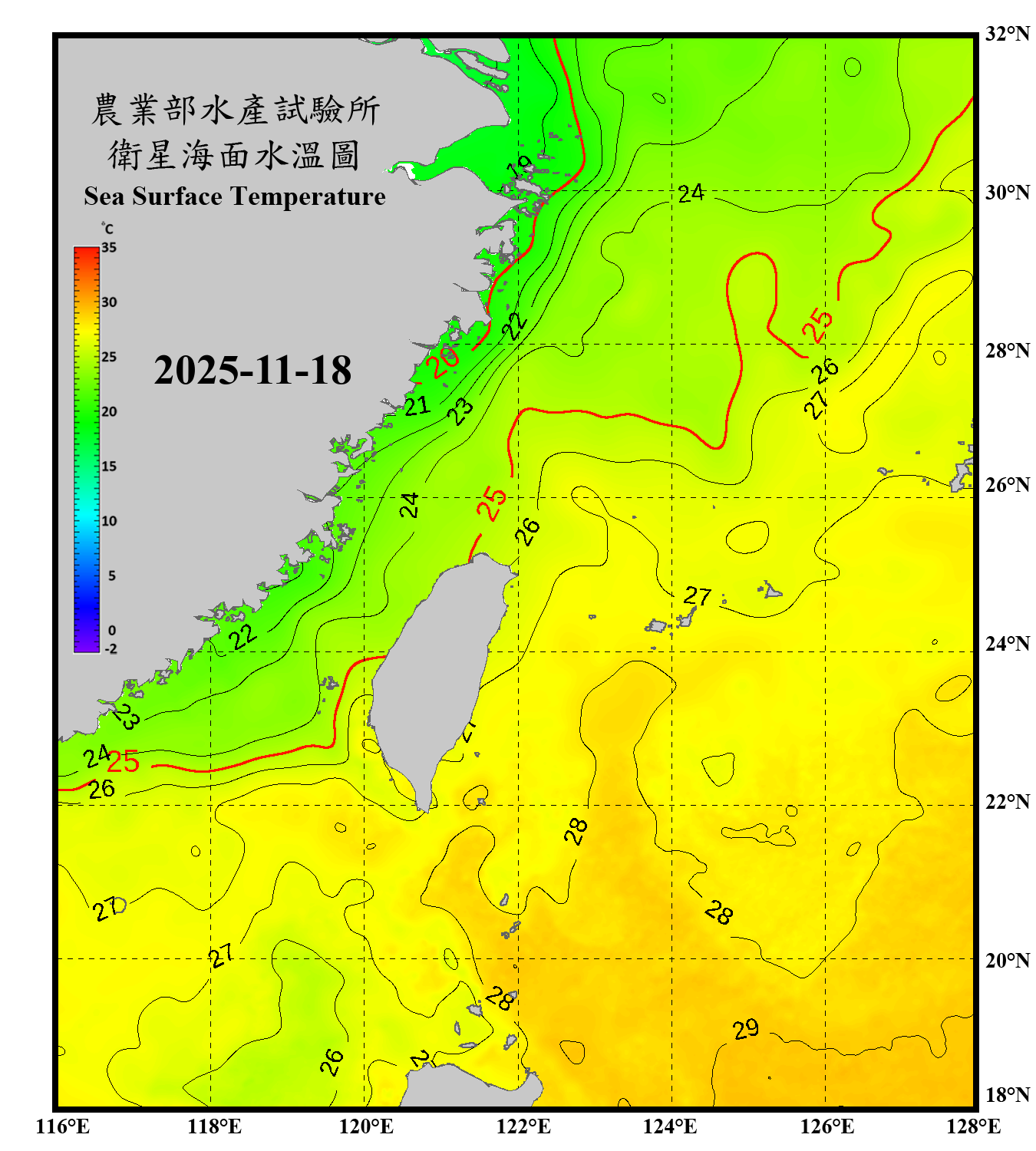 domain-taiwan_20251118090000-JPL-L4_GHRSST-SSTfnd-MUR-GLOB-v02.0-fv04.1.nc_contour