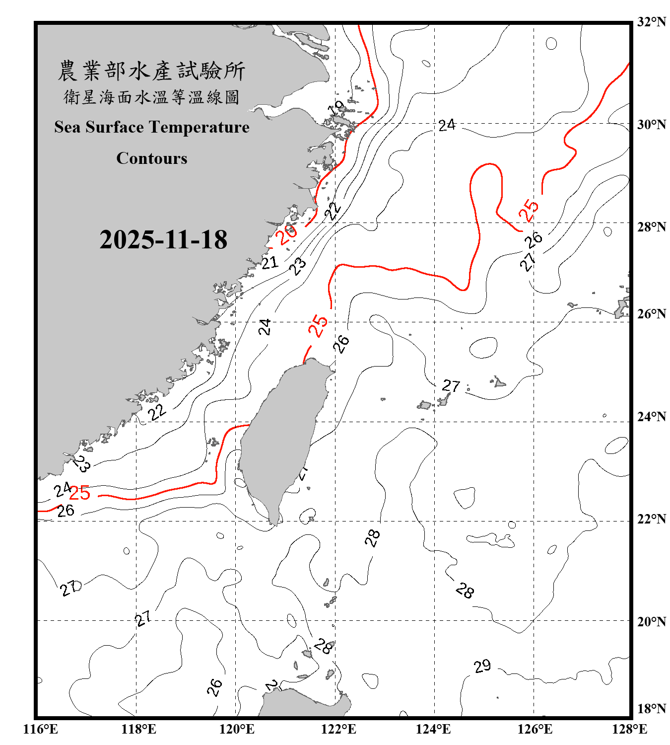 domain-taiwan_20251118090000-JPL-L4_GHRSST-SSTfnd-MUR-GLOB-v02.0-fv04.1.nc_contour_only