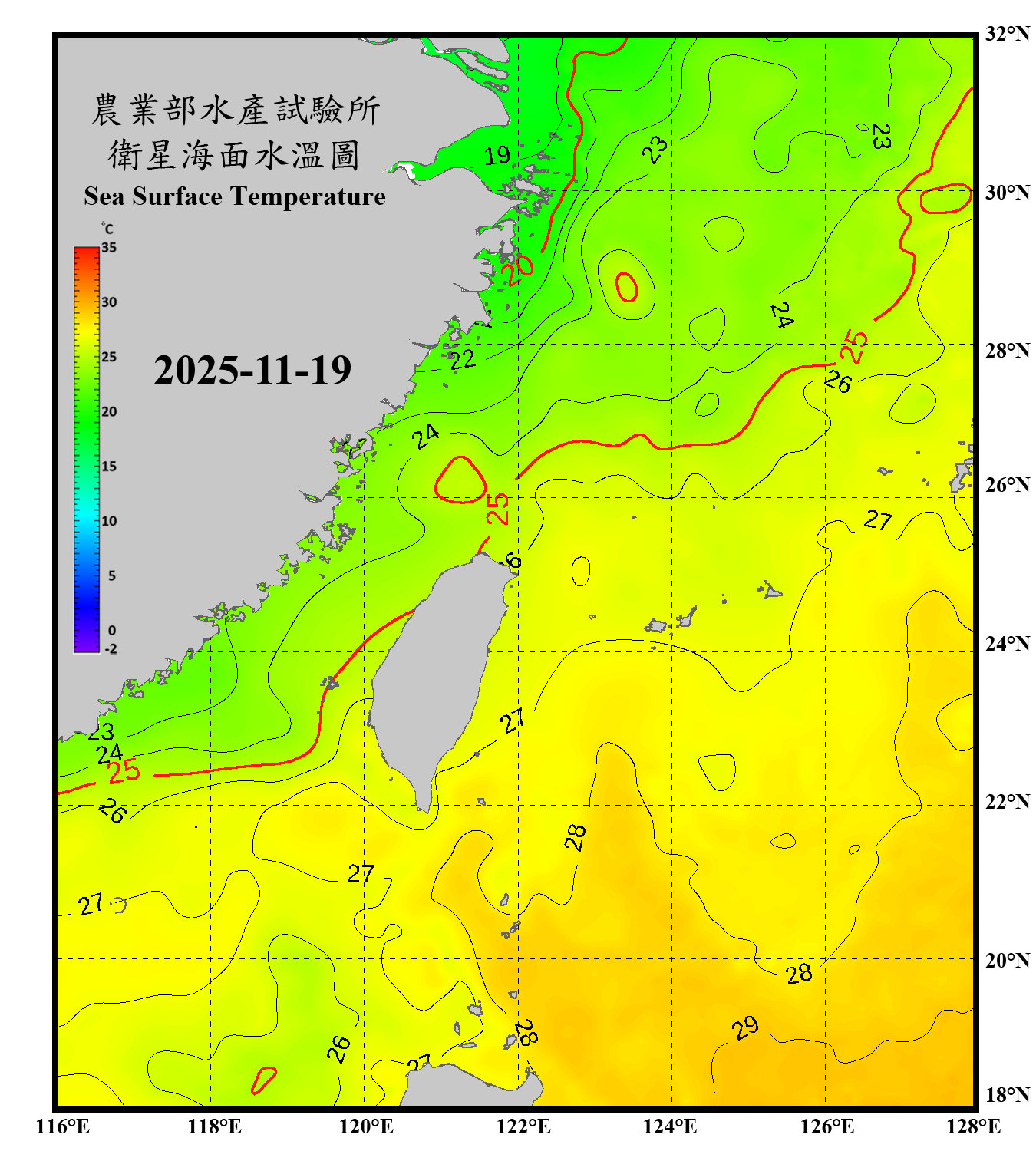 domain-taiwan_20251119090000-JPL-L4_GHRSST-SSTfnd-MUR-GLOB-v02.0-fv04.1.nc_contour