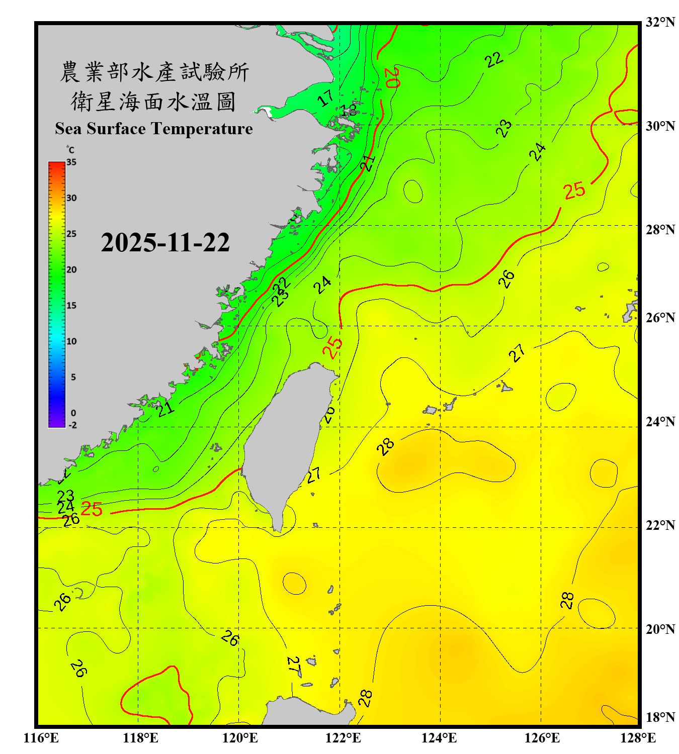 domain-taiwan_20251122090000-JPL-L4_GHRSST-SSTfnd-MUR-GLOB-v02.0-fv04.1.nc_contour