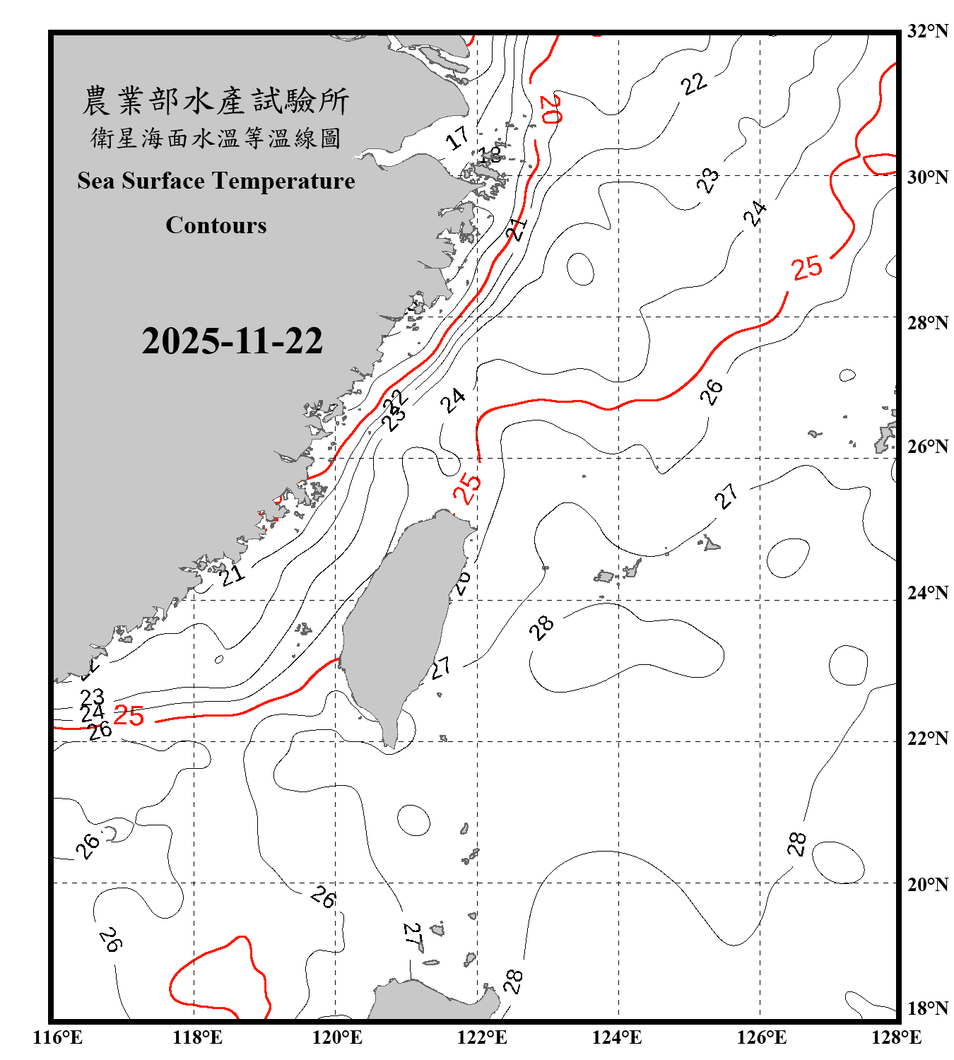 domain-taiwan_20251122090000-JPL-L4_GHRSST-SSTfnd-MUR-GLOB-v02.0-fv04.1.nc_contour_only