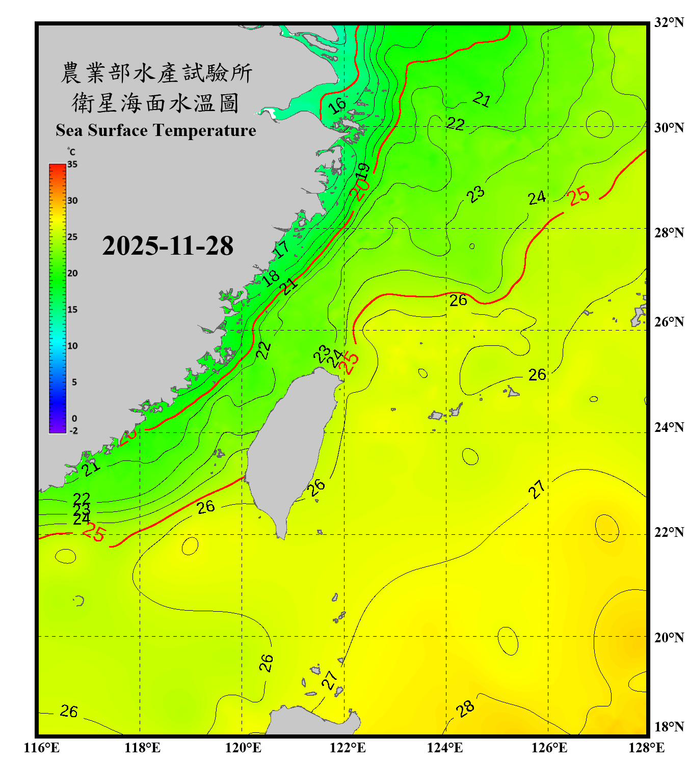 domain-taiwan_20251128090000-JPL-L4_GHRSST-SSTfnd-MUR-GLOB-v02.0-fv04.1.nc_contour