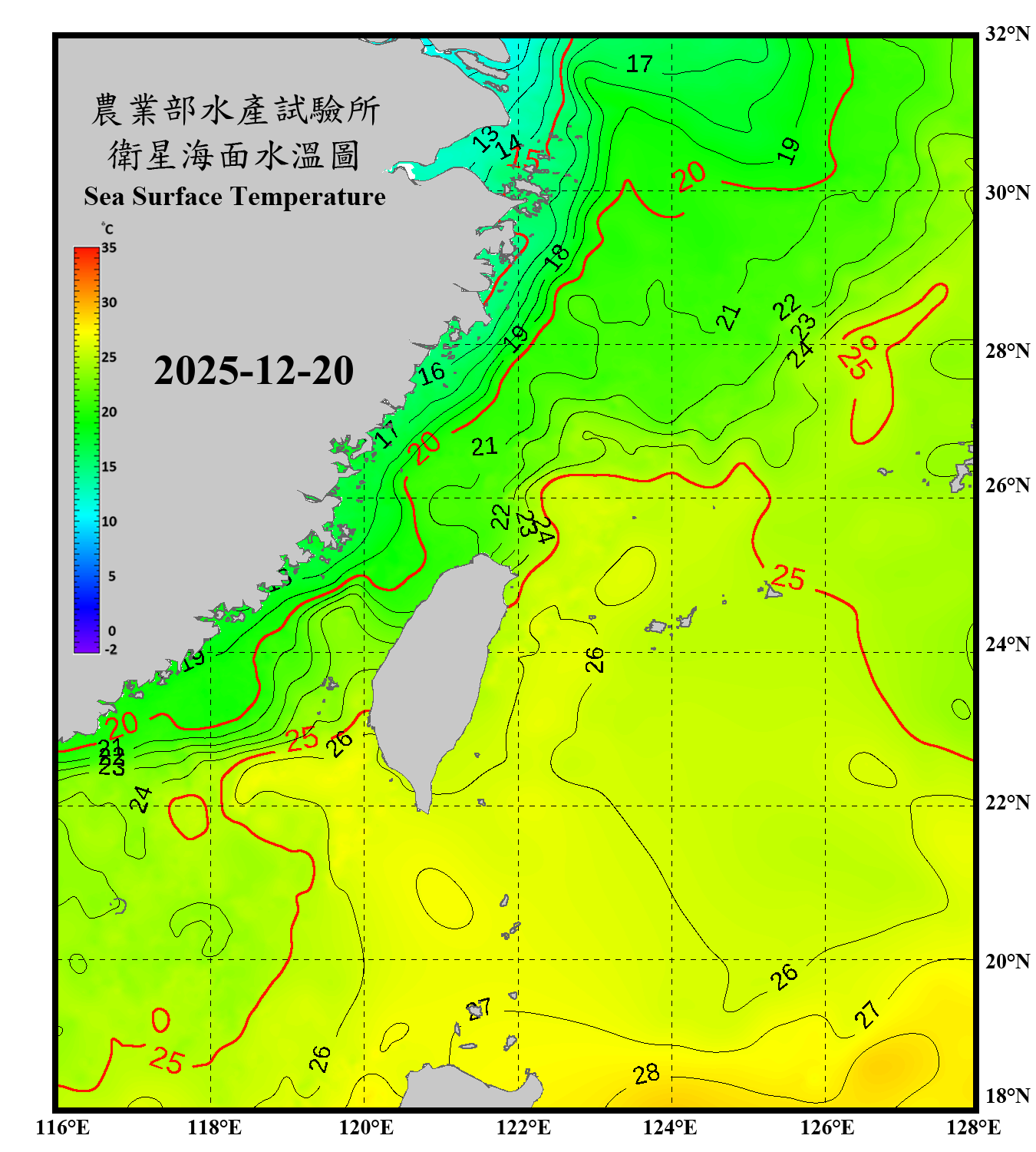 domain-taiwan_20251220090000-JPL-L4_GHRSST-SSTfnd-MUR-GLOB-v02.0-fv04.1.nc_contour