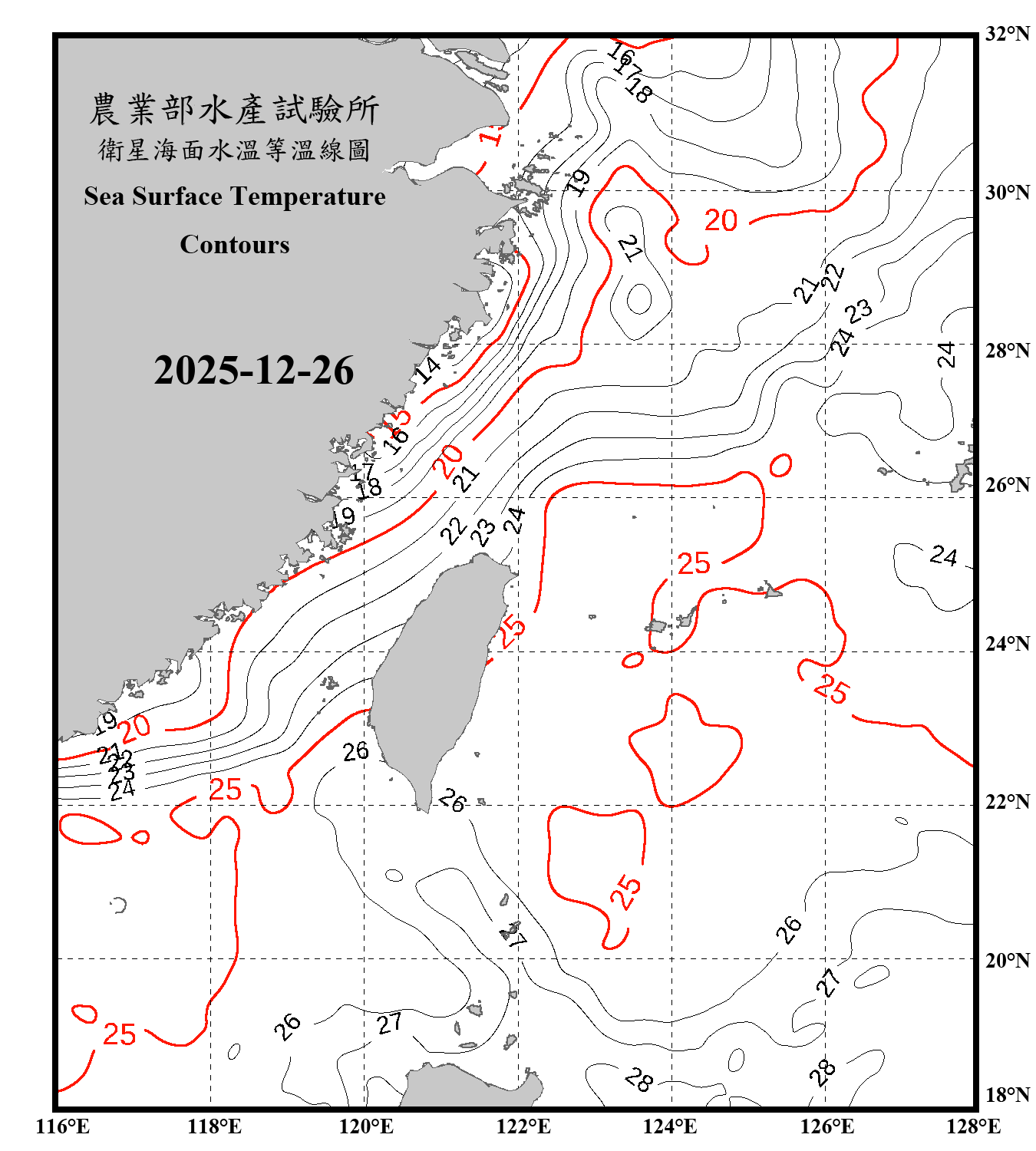 domain-taiwan_20251226090000-JPL-L4_GHRSST-SSTfnd-MUR-GLOB-v02.0-fv04.1.nc_contour