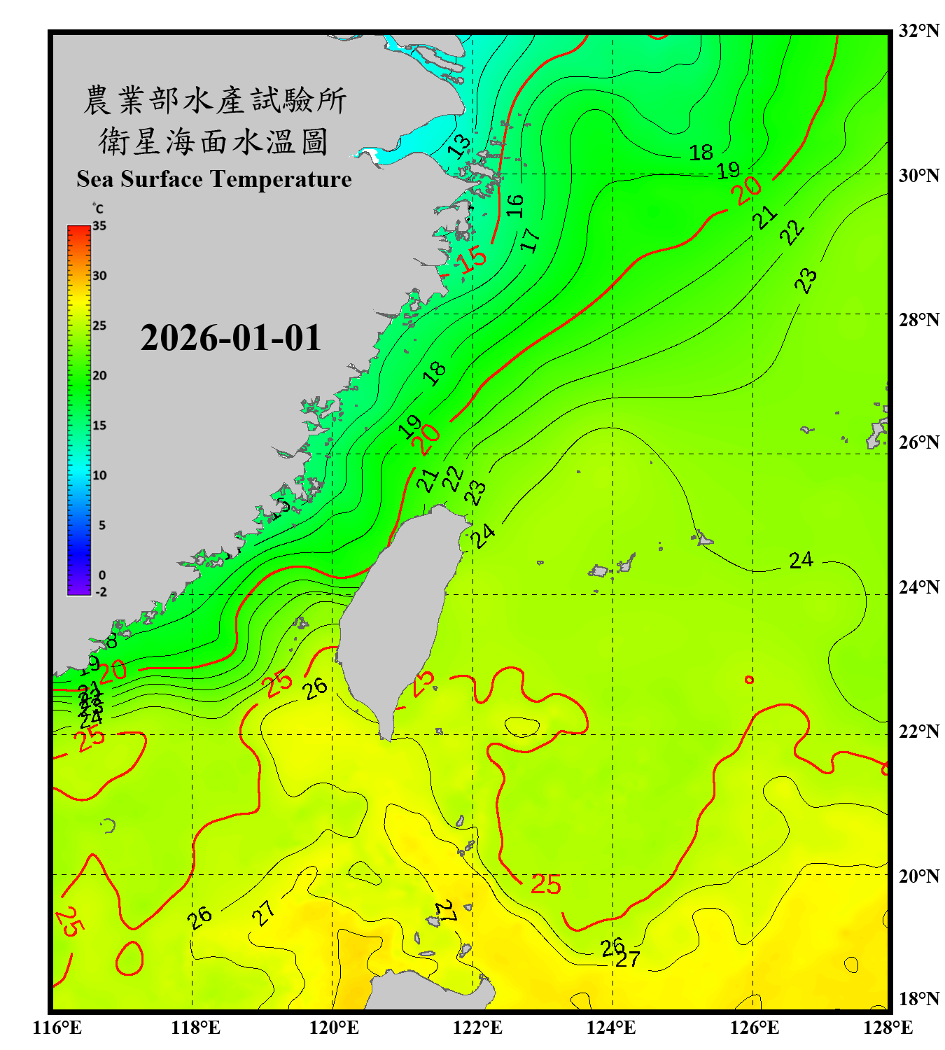 domain-taiwan_20260101090000-JPL-L4_GHRSST-SSTfnd-MUR-GLOB-v02.0-fv04.1.nc_contour