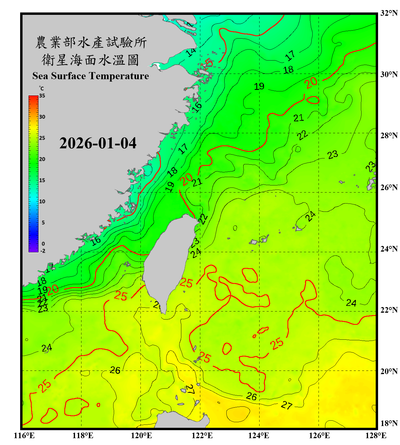 domain-taiwan_20260104090000-JPL-L4_GHRSST-SSTfnd-MUR-GLOB-v02.0-fv04.1.nc_contour