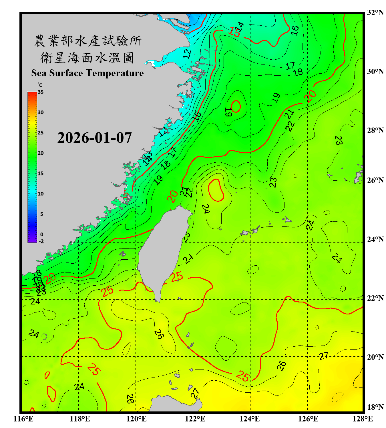 domain-taiwan_20260107090000-JPL-L4_GHRSST-SSTfnd-MUR-GLOB-v02.0-fv04.1.nc_contour
