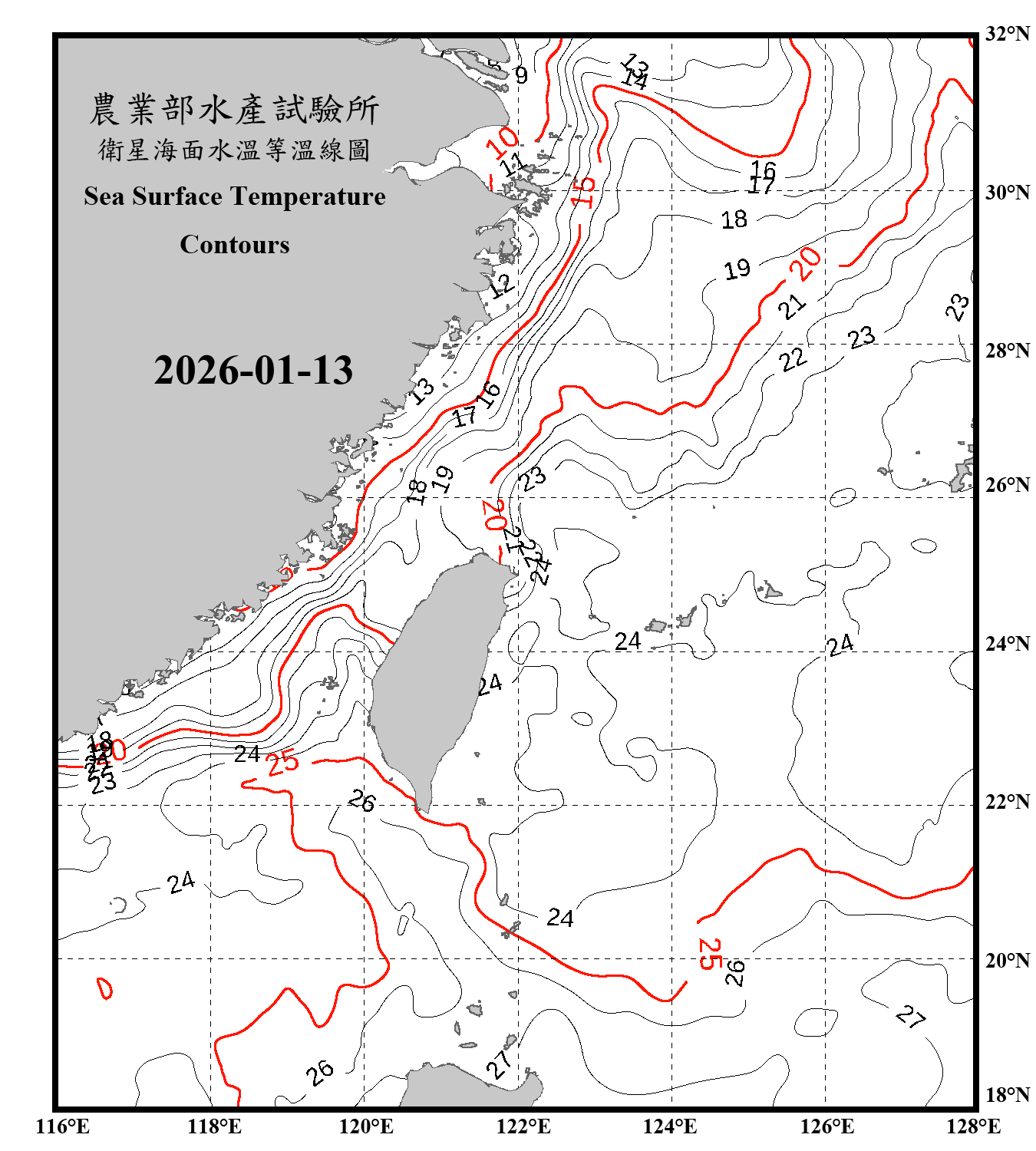 domain-taiwan_20260113090000-JPL-L4_GHRSST-SSTfnd-MUR-GLOB-v02.0-fv04.1.nc_contour_only