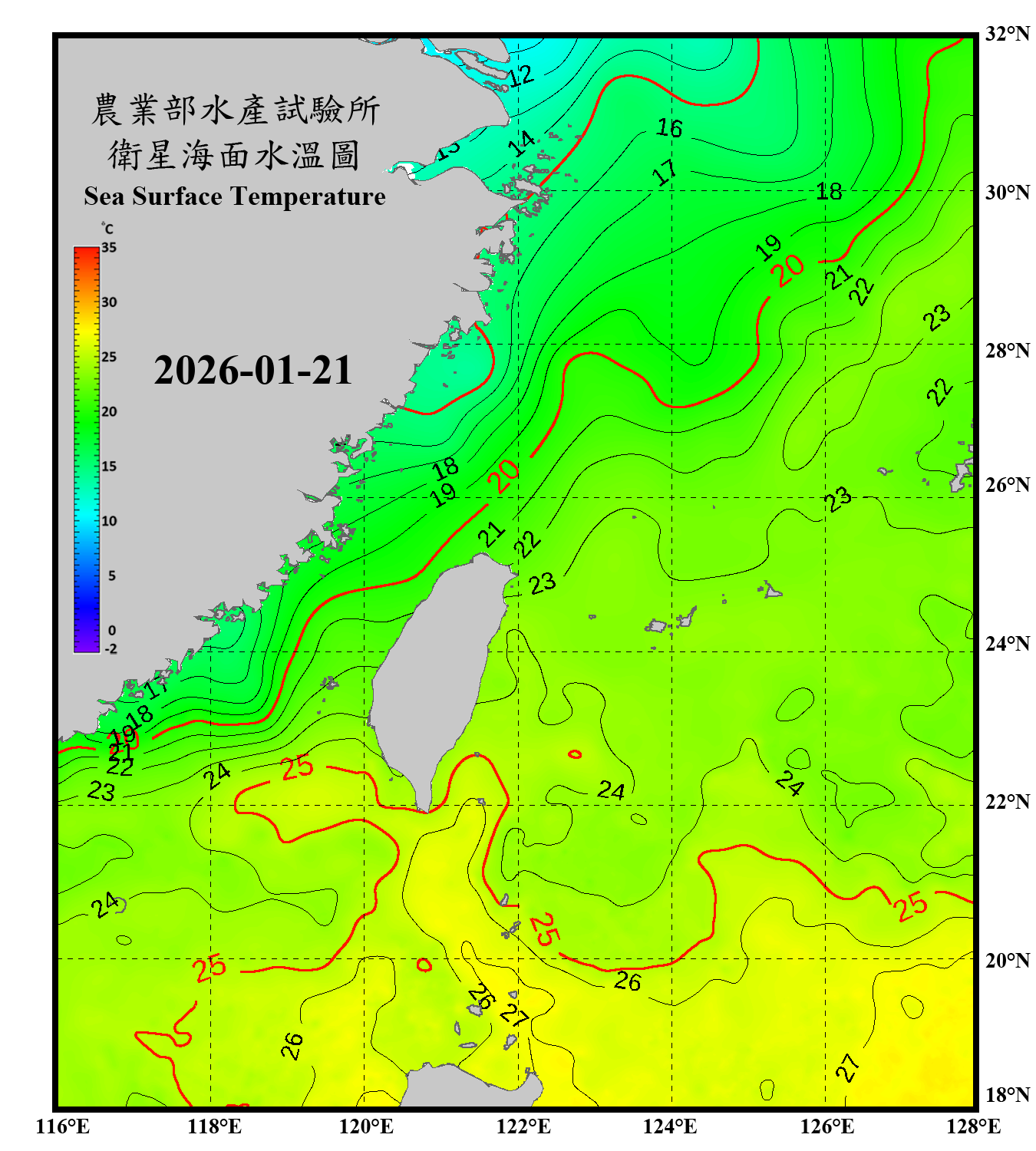 domain-taiwan_20260121090000-JPL-L4_GHRSST-SSTfnd-MUR-GLOB-v02.0-fv04.1.nc_contour