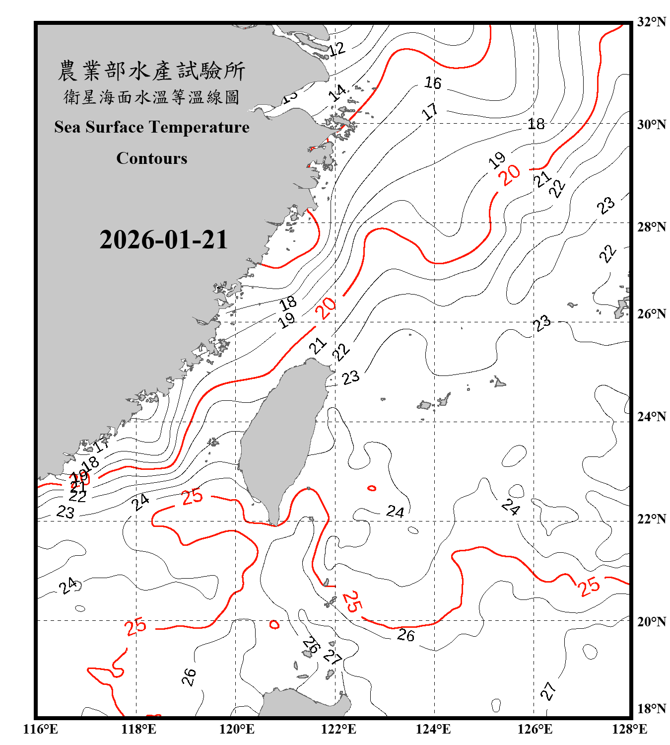 domain-taiwan_20260121090000-JPL-L4_GHRSST-SSTfnd-MUR-GLOB-v02.0-fv04.1.nc_contour_only