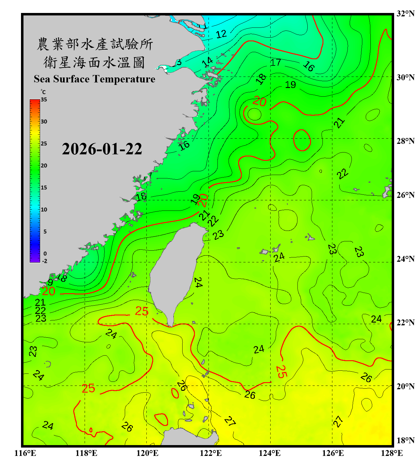 domain-taiwan_20260122090000-JPL-L4_GHRSST-SSTfnd-MUR-GLOB-v02.0-fv04.1.nc_contour