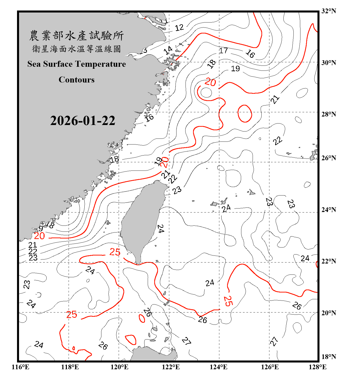 domain-taiwan_20260122090000-JPL-L4_GHRSST-SSTfnd-MUR-GLOB-v02.0-fv04.1.nc_contour_only