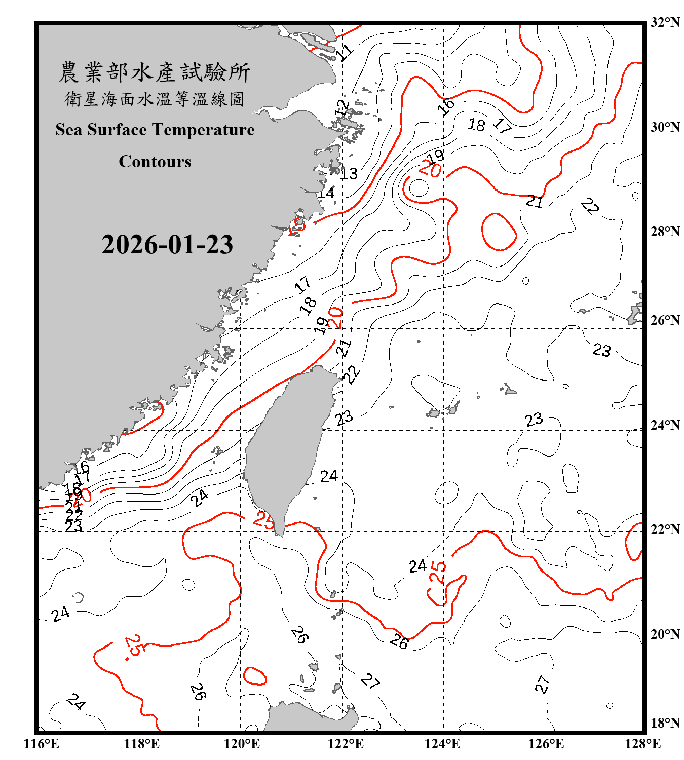 domain-taiwan_20260123090000-JPL-L4_GHRSST-SSTfnd-MUR-GLOB-v02.0-fv04.1.nc_contour_only