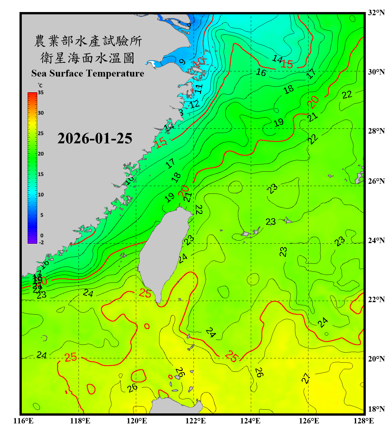domain-taiwan_20260125090000-JPL-L4_GHRSST-SSTfnd-MUR-GLOB-v02.0-fv04.1.nc_contour