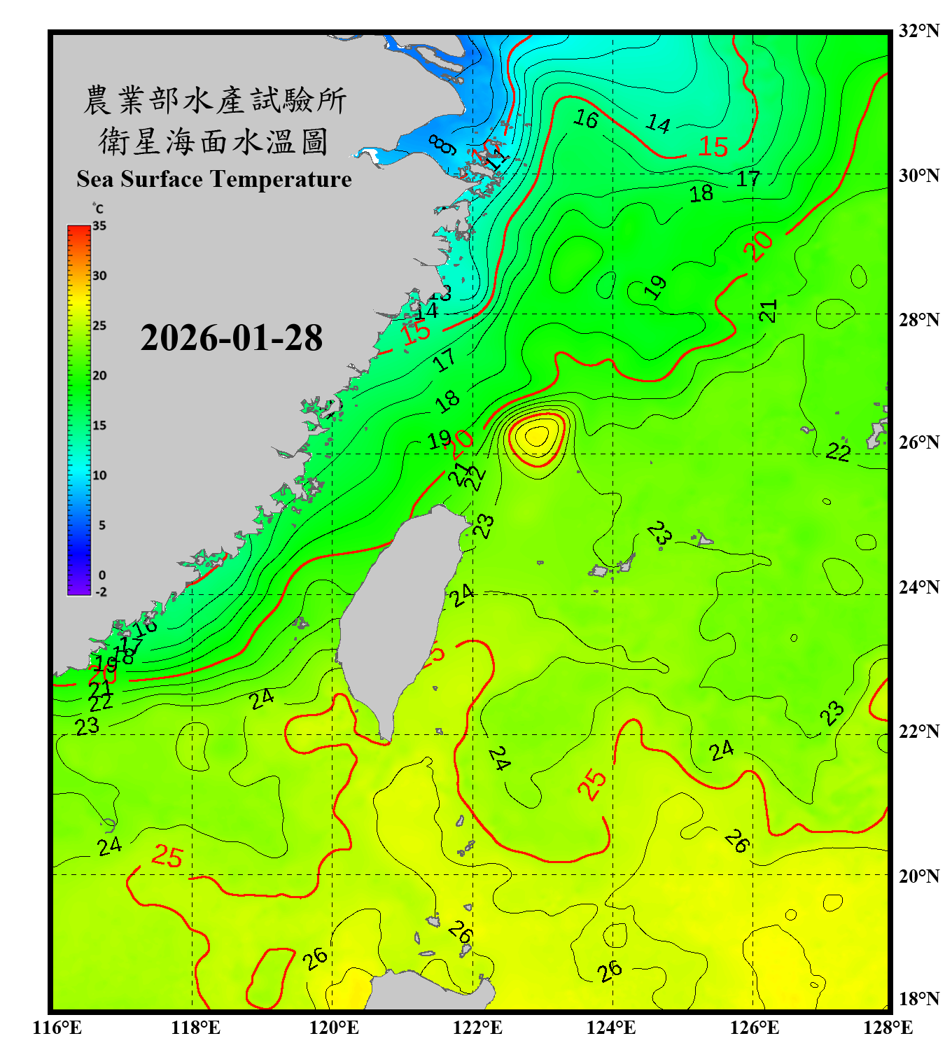domain-taiwan_20260128090000-JPL-L4_GHRSST-SSTfnd-MUR-GLOB-v02.0-fv04.1.nc_contour