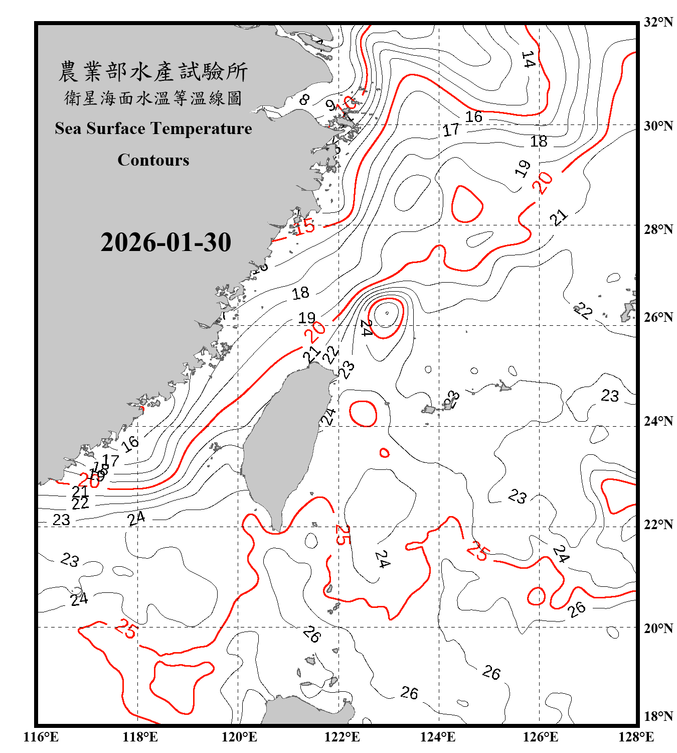 domain-taiwan_20260130090000-JPL-L4_GHRSST-SSTfnd-MUR-GLOB-v02.0-fv04.1.nc_contour_only
