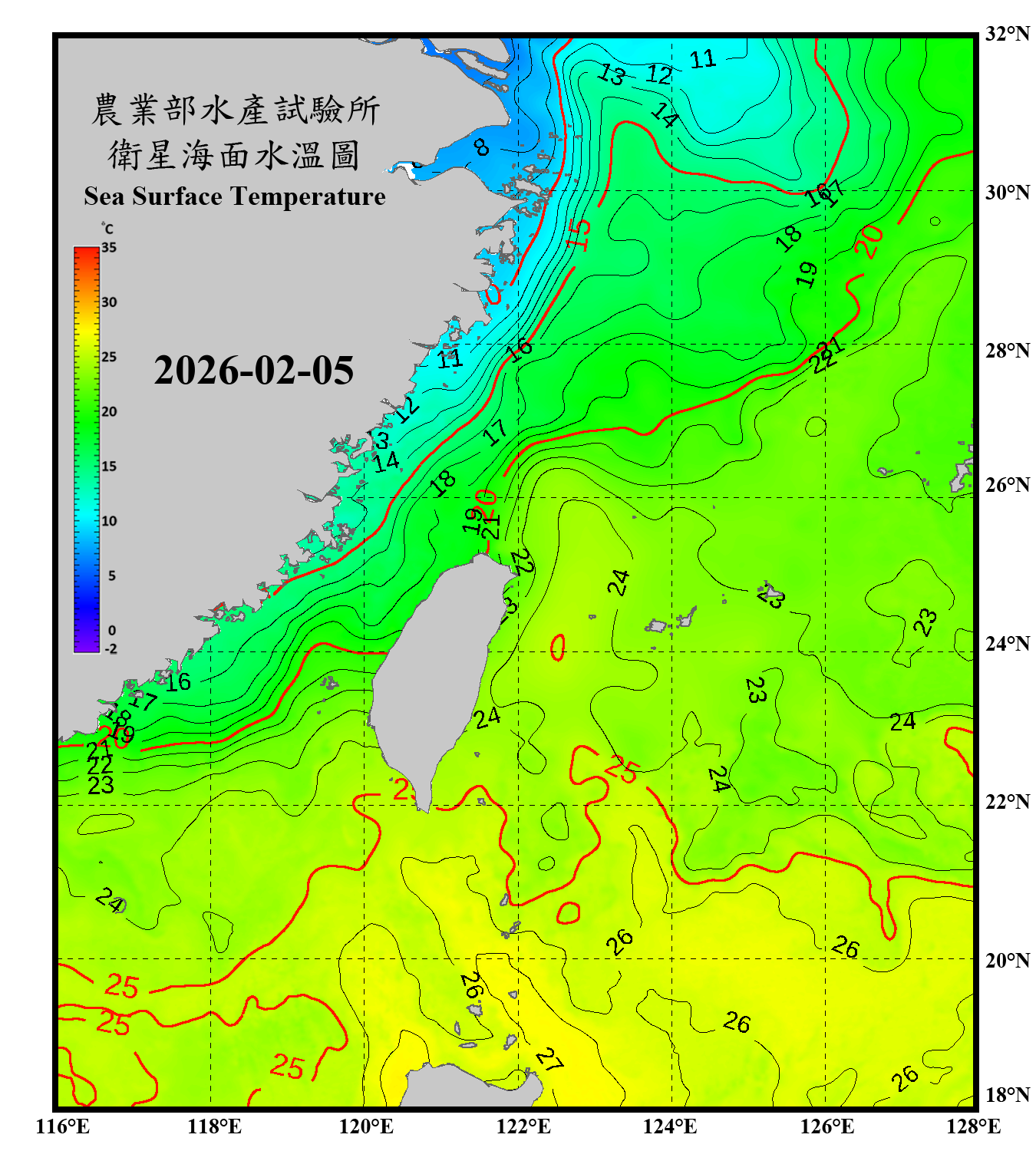 domain-taiwan_20260205090000-JPL-L4_GHRSST-SSTfnd-MUR-GLOB-v02.0-fv04.1.nc_contour