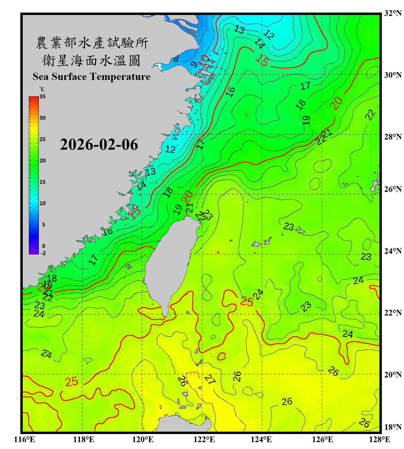 domain-taiwan_20260206090000-JPL-L4_GHRSST-SSTfnd-MUR-GLOB-v02.0-fv04.1.nc_contour
