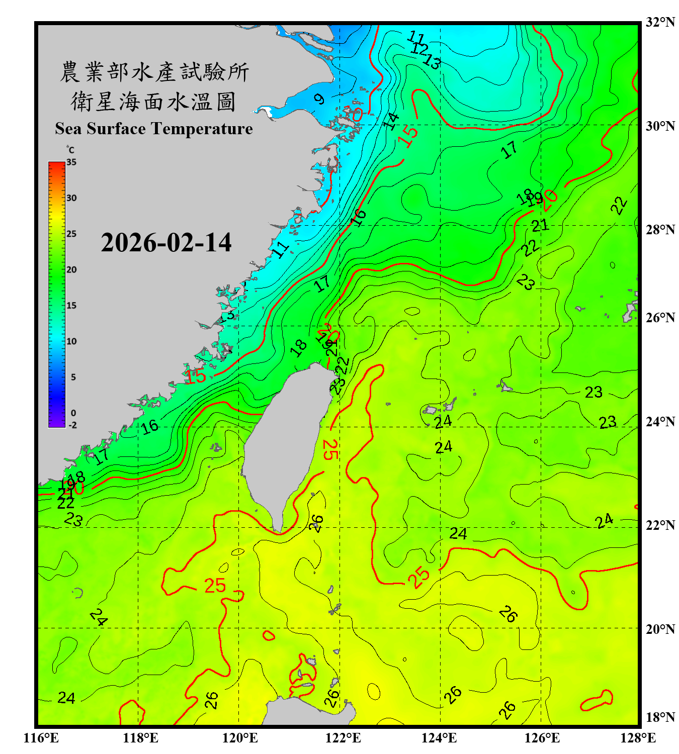 domain-taiwan_20260214090000-JPL-L4_GHRSST-SSTfnd-MUR-GLOB-v02.0-fv04.1.nc_contour