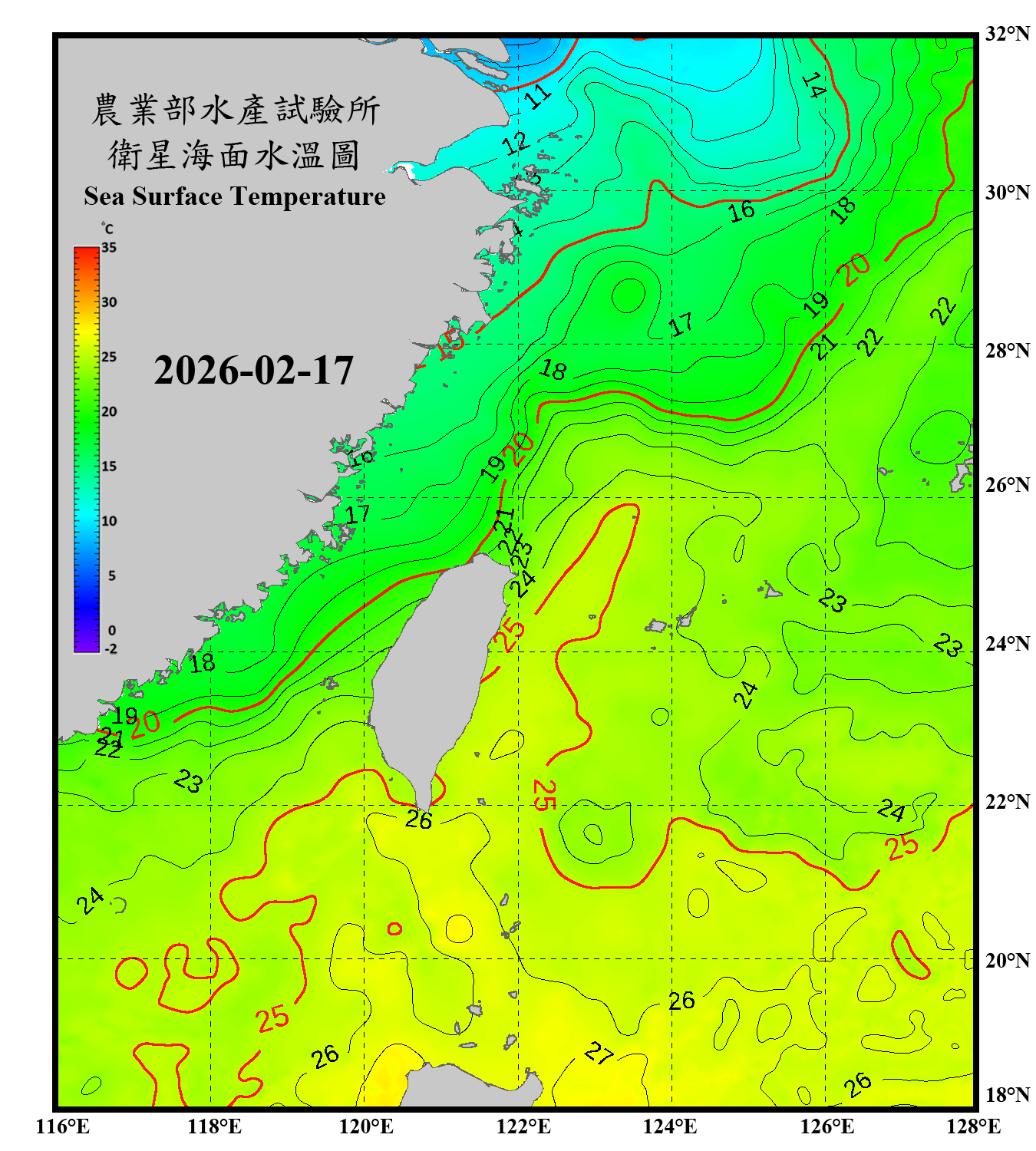domain-taiwan_20260217090000-JPL-L4_GHRSST-SSTfnd-MUR-GLOB-v02.0-fv04.1.nc_contour