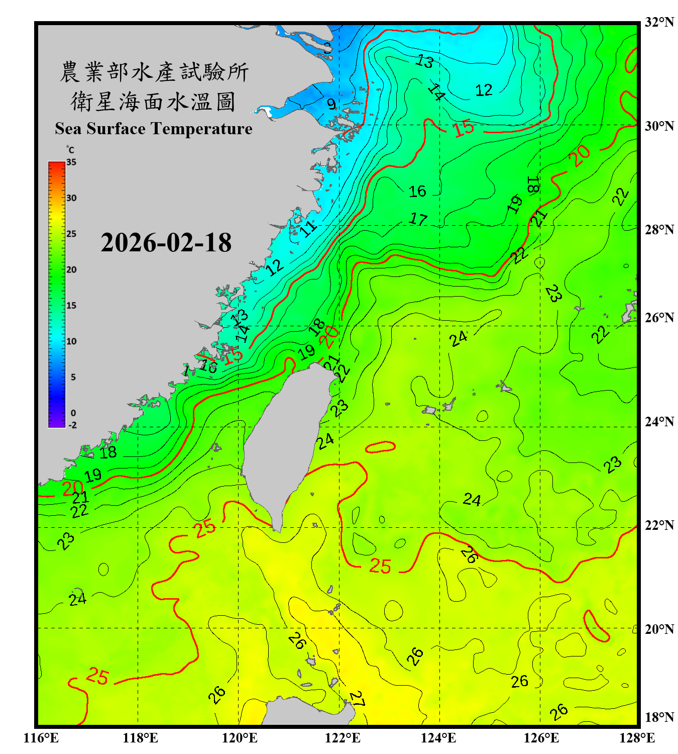 domain-taiwan_20260218090000-JPL-L4_GHRSST-SSTfnd-MUR-GLOB-v02.0-fv04.1.nc_contour