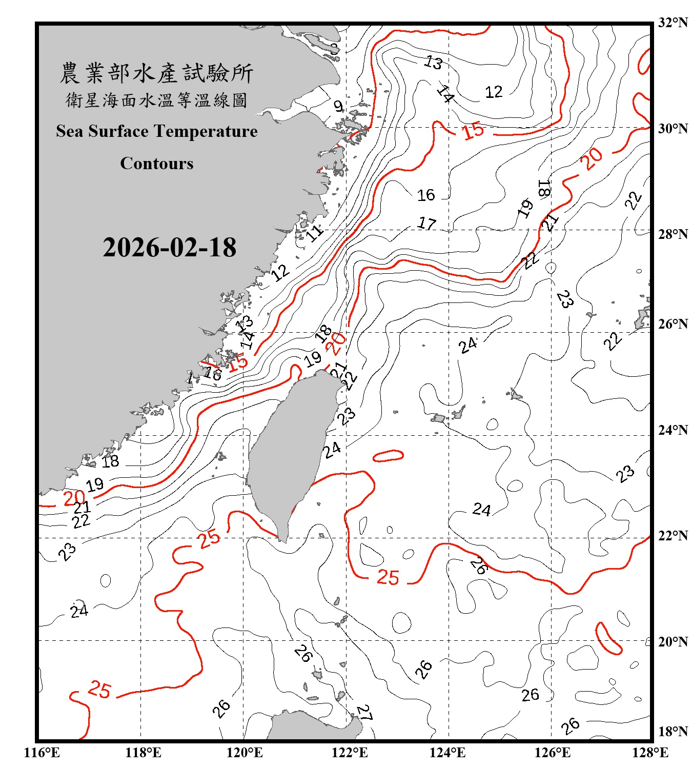 domain-taiwan_20260218090000-JPL-L4_GHRSST-SSTfnd-MUR-GLOB-v02.0-fv04.1.nc_contour_only