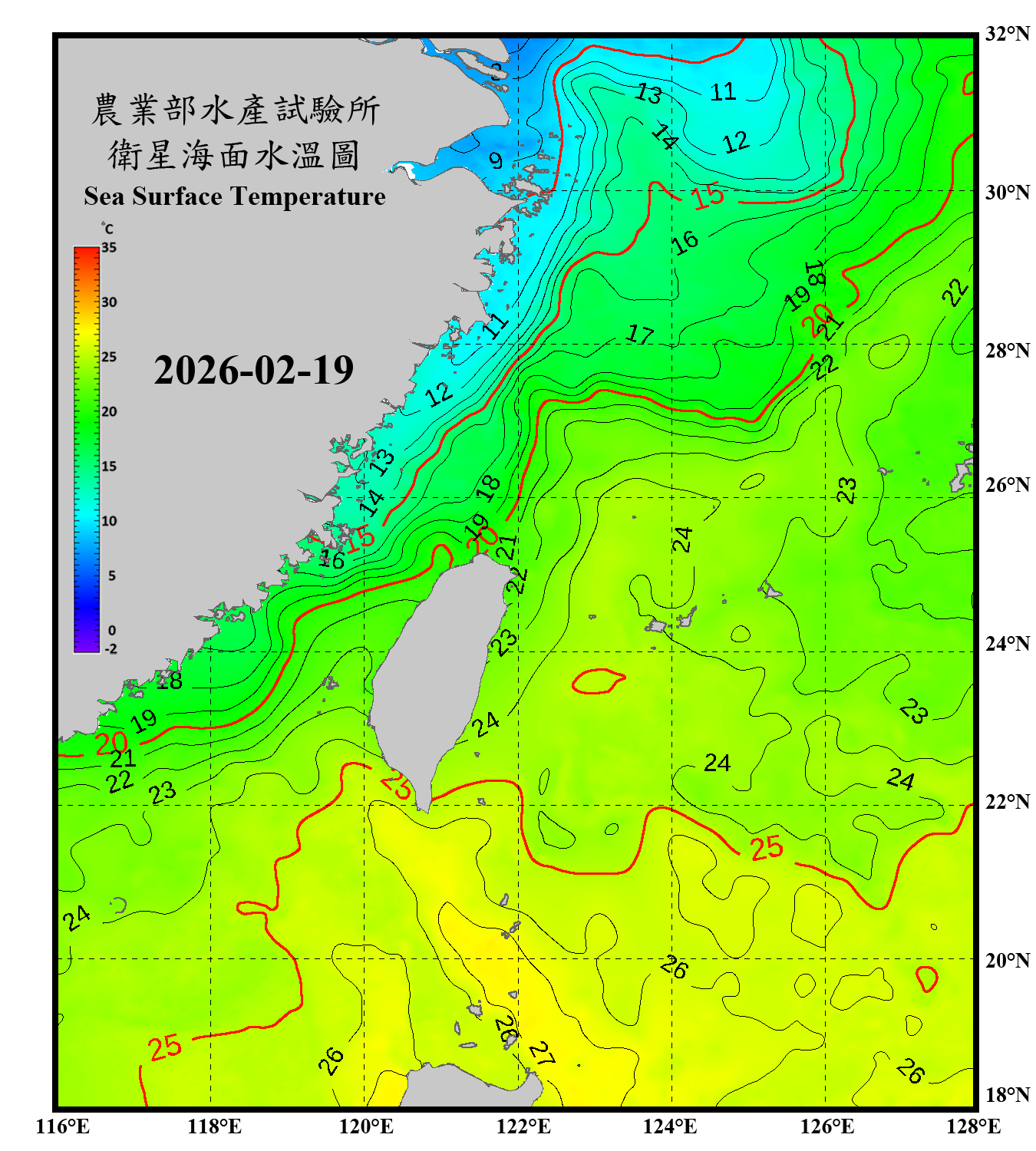 domain-taiwan_20260219090000-JPL-L4_GHRSST-SSTfnd-MUR-GLOB-v02.0-fv04.1.nc_contour
