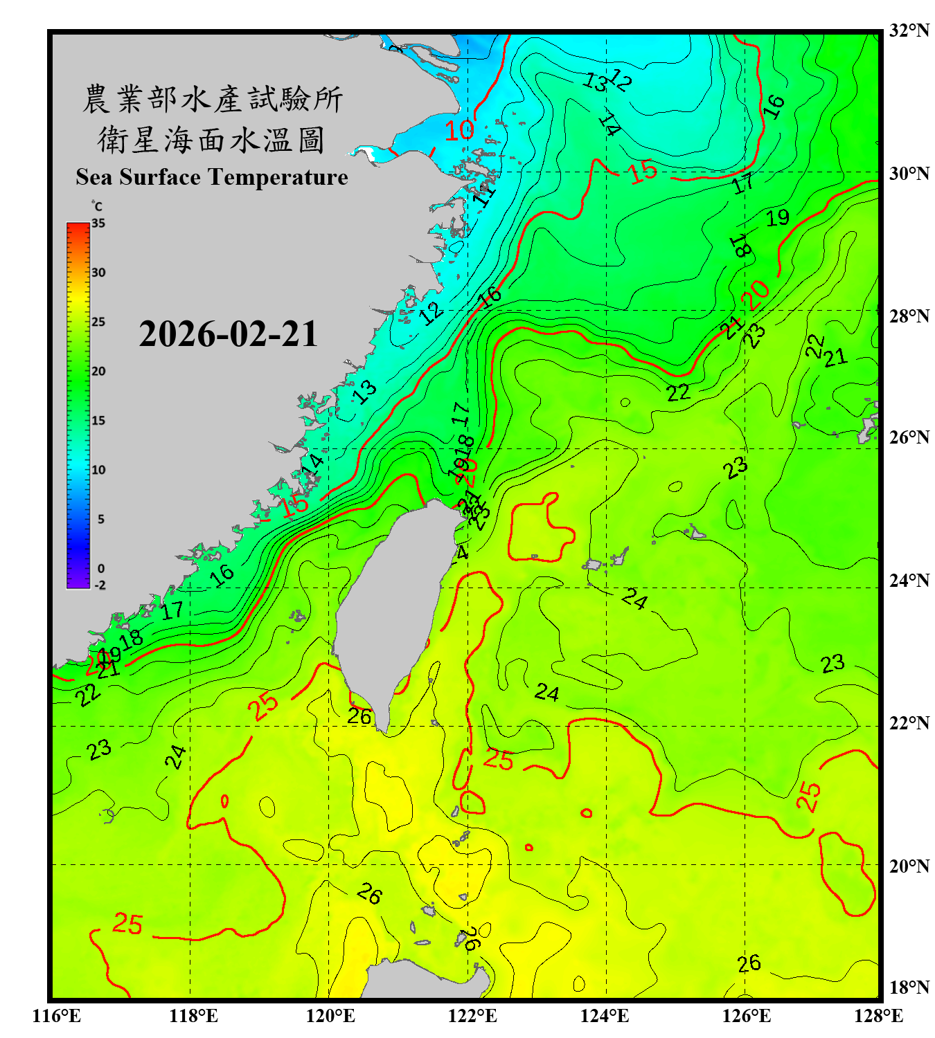 domain-taiwan_20260221090000-JPL-L4_GHRSST-SSTfnd-MUR-GLOB-v02.0-fv04.1.nc_contour