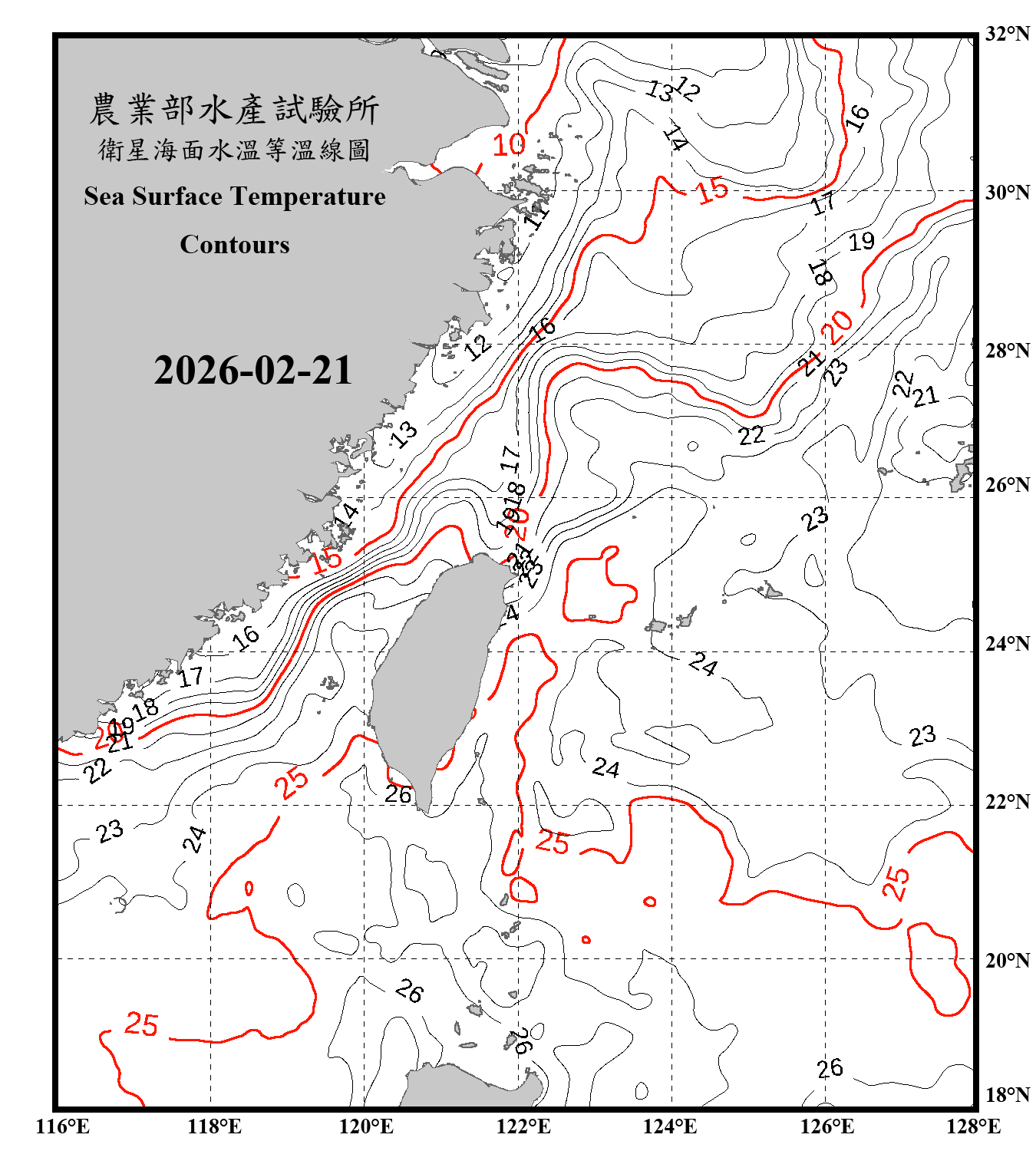 domain-taiwan_20260221090000-JPL-L4_GHRSST-SSTfnd-MUR-GLOB-v02.0-fv04.1.nc_contour_only