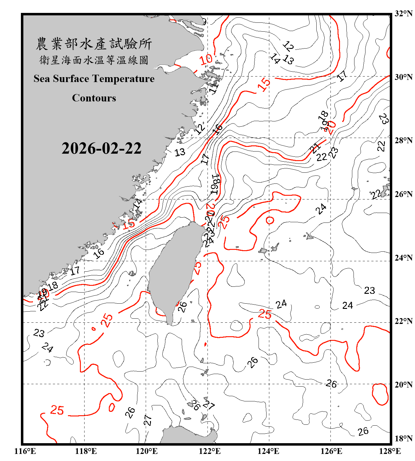 domain-taiwan_20260222090000-JPL-L4_GHRSST-SSTfnd-MUR-GLOB-v02.0-fv04.1.nc_contour_only