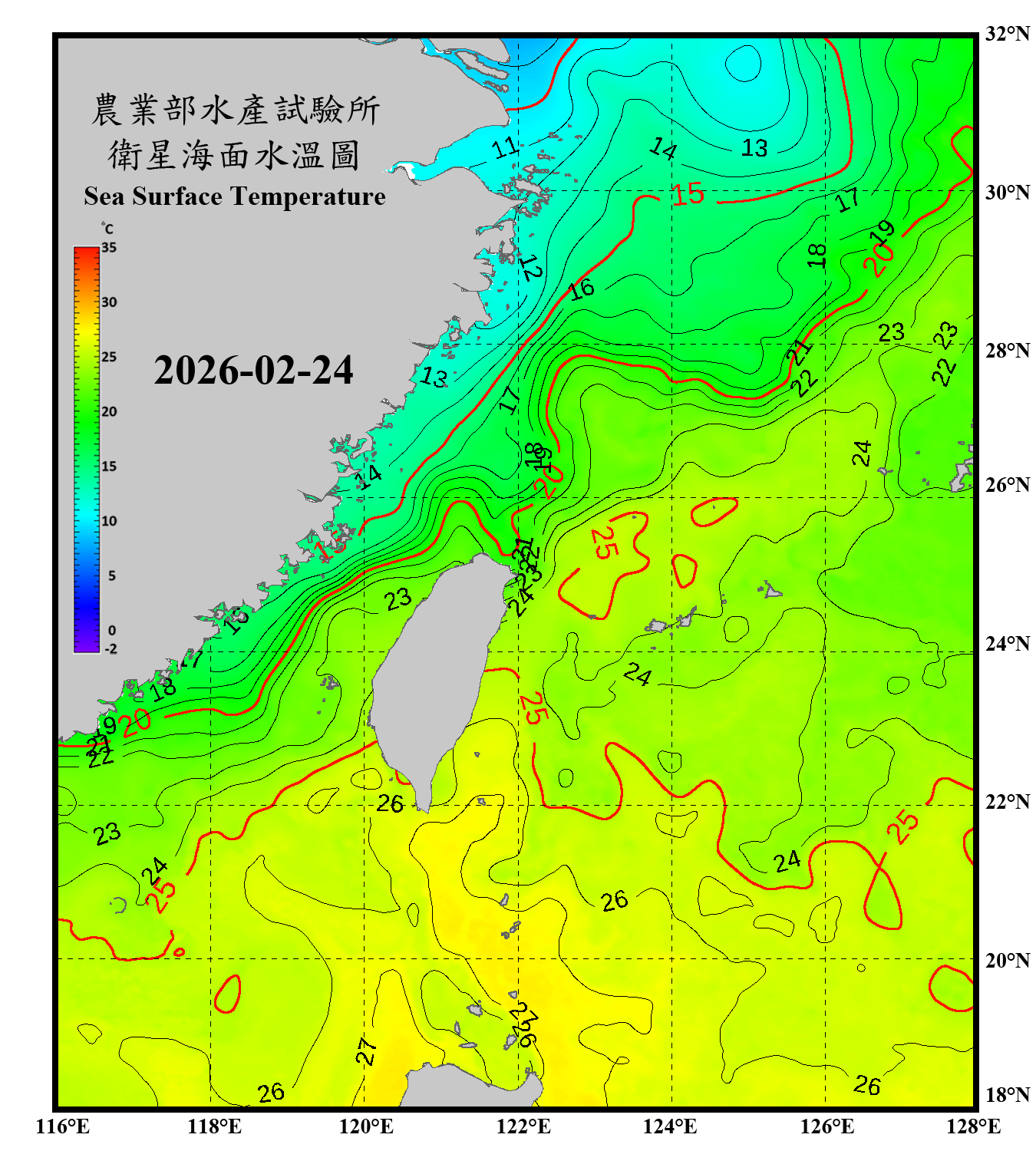 domain-taiwan_20260224090000-JPL-L4_GHRSST-SSTfnd-MUR-GLOB-v02.0-fv04.1.nc_contour
