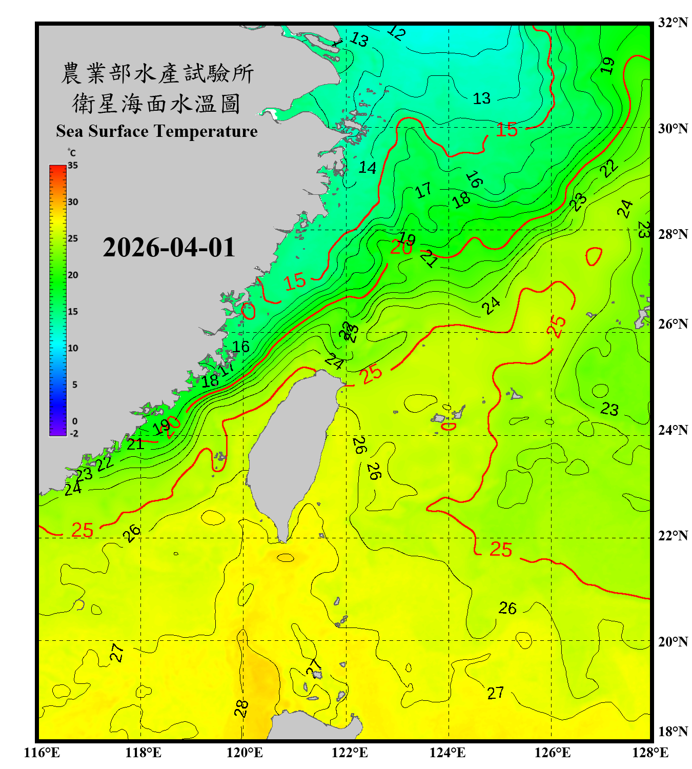domain-taiwan_20260401090000-JPL-L4_GHRSST-SSTfnd-MUR-GLOB-v02.0-fv04.1.nc_contour