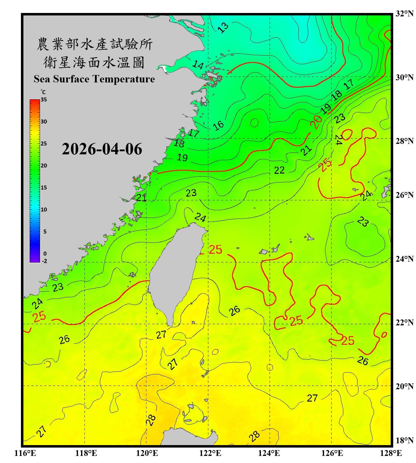 domain-taiwan_20260406090000-JPL-L4_GHRSST-SSTfnd-MUR-GLOB-v02.0-fv04.1.nc_contour