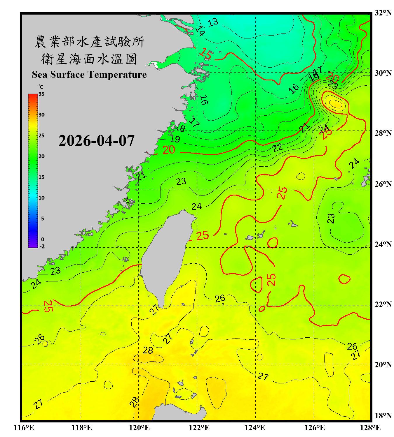 domain-taiwan_20260407090000-JPL-L4_GHRSST-SSTfnd-MUR-GLOB-v02.0-fv04.1.nc_contour