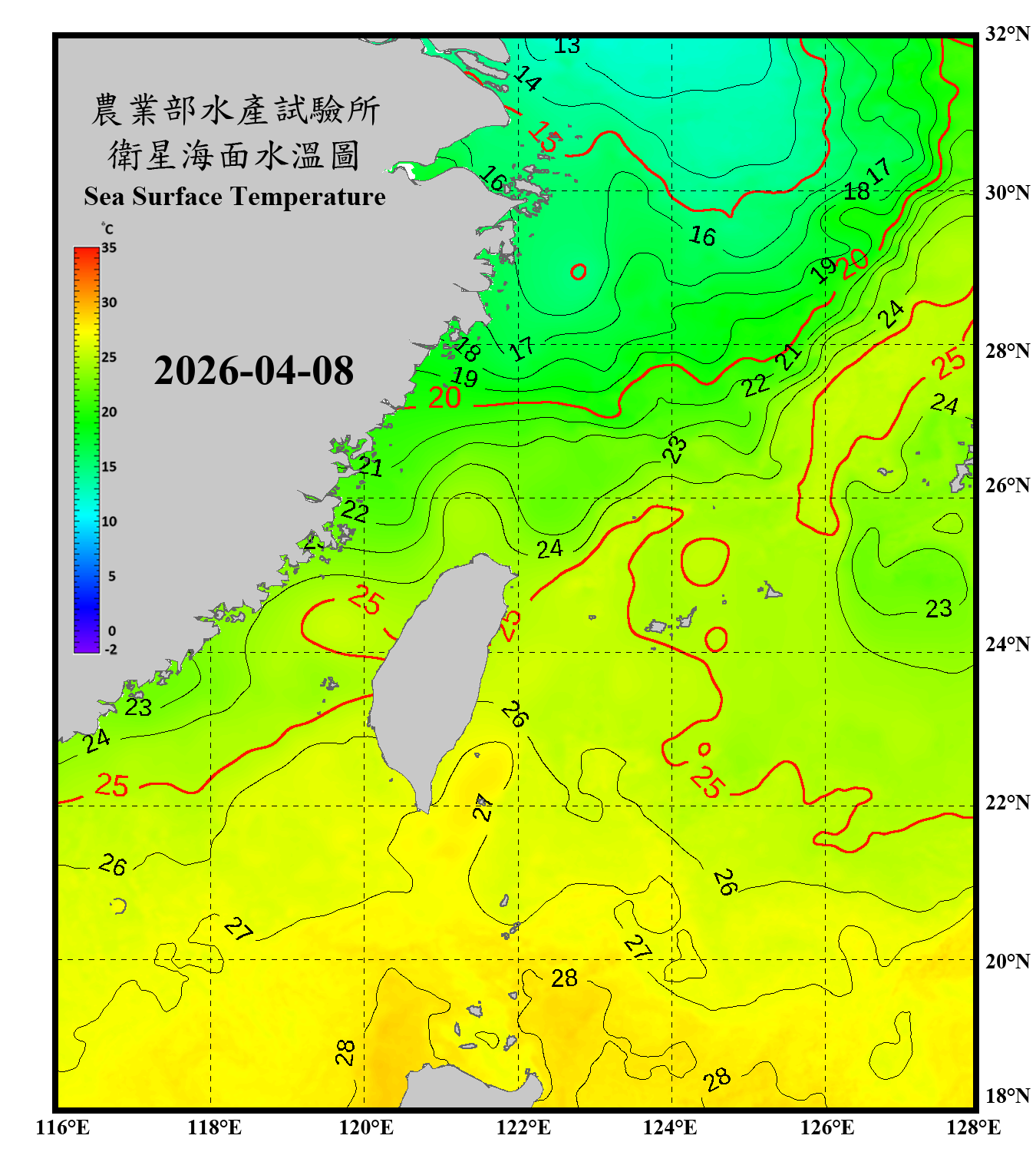 domain-taiwan_20260408090000-JPL-L4_GHRSST-SSTfnd-MUR-GLOB-v02.0-fv04.1.nc_contour