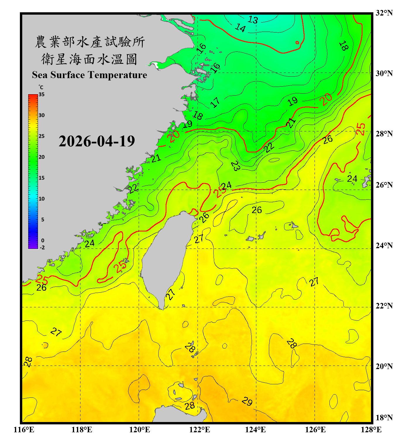 domain-taiwan_20260419090000-JPL-L4_GHRSST-SSTfnd-MUR-GLOB-v02.0-fv04.1.nc_contour