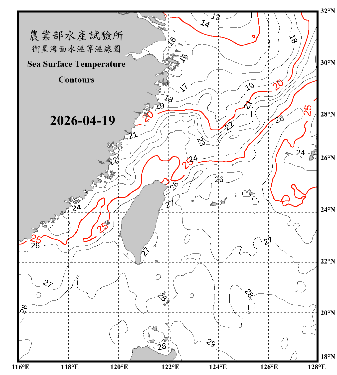 domain-taiwan_20260419090000-JPL-L4_GHRSST-SSTfnd-MUR-GLOB-v02.0-fv04.1.nc_contour_only
