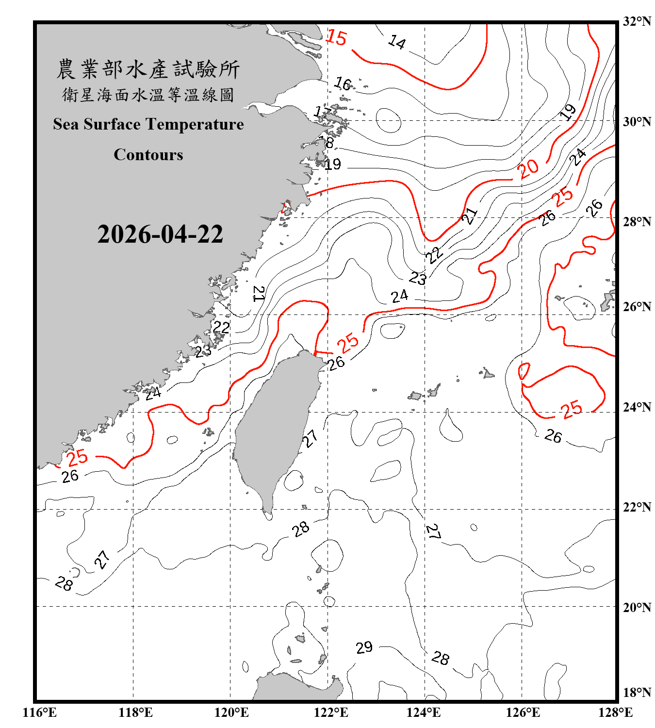 domain-taiwan_20260422090000-JPL-L4_GHRSST-SSTfnd-MUR-GLOB-v02.0-fv04.1.nc_contour_only