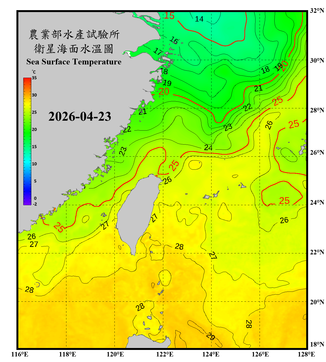 domain-taiwan_20260423090000-JPL-L4_GHRSST-SSTfnd-MUR-GLOB-v02.0-fv04.1.nc_contour