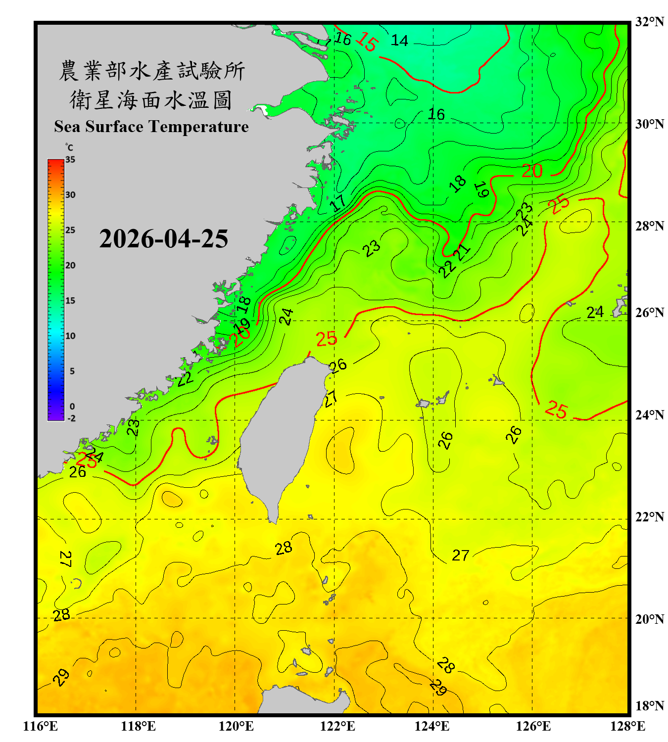 domain-taiwan_20260425090000-JPL-L4_GHRSST-SSTfnd-MUR-GLOB-v02.0-fv04.1.nc_contour